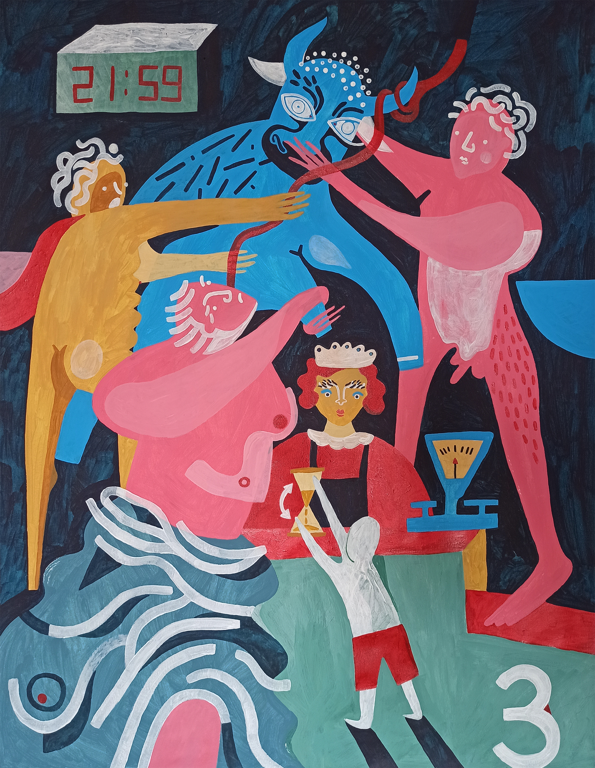 Лена Романовская (Картина, живопись - 
                  69 x 89 см) Тернии синего быка