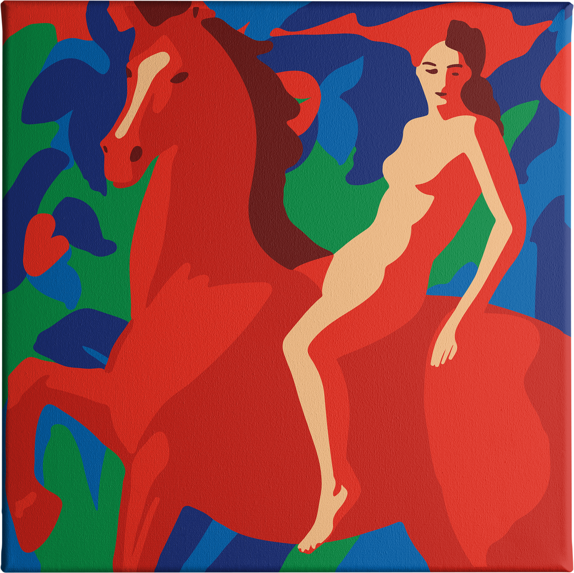 Лиза Щеглова (Графика цифровая (принты) - 
                  40 x 40 см) Красный конь