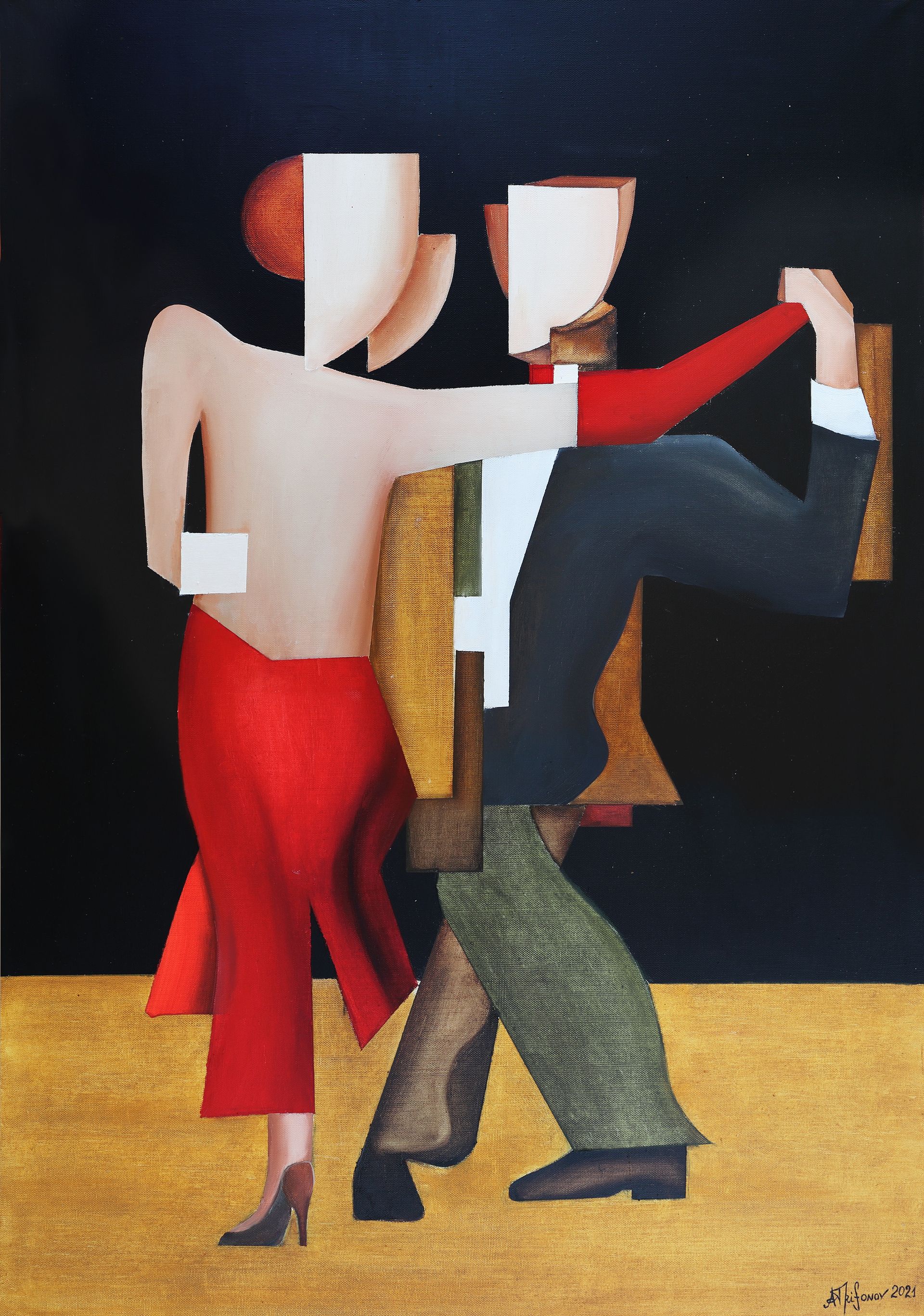 Александр Трифонов (Картина, живопись - 
                  75 x 105 см) Танго. Буэнос-Айрес