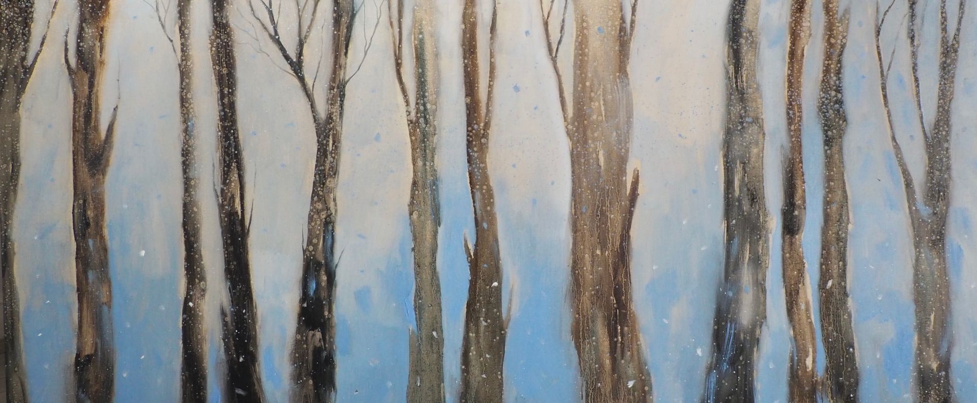 Анастасия Попова (Картина, живопись - 
                  140 x 60 см) Деревья. Чердынь