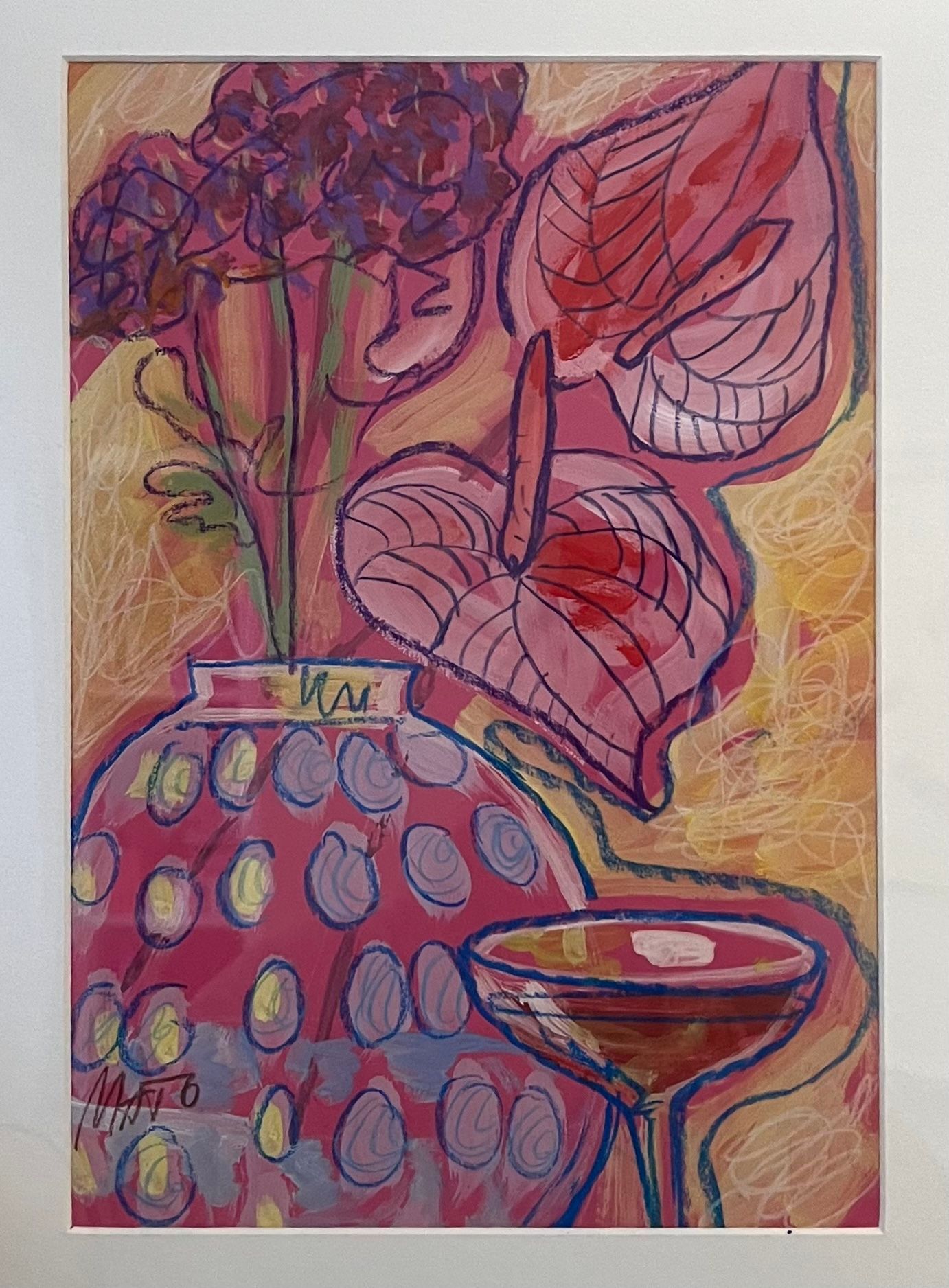 Александра Мато (Авторская графика - 
                  33 x 44 см) Цветы в вазе
