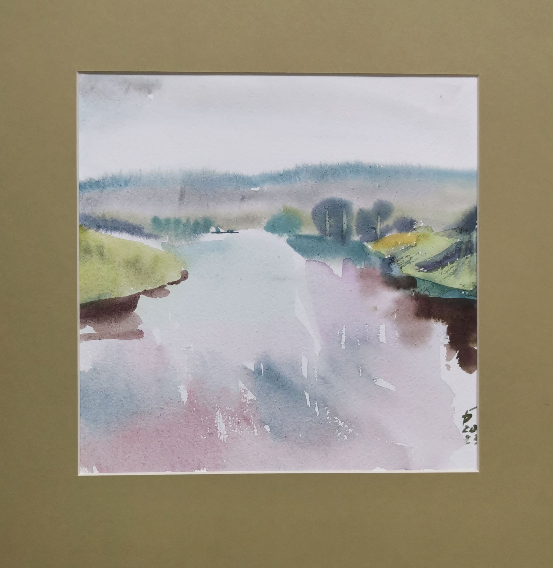 Регина Буглеева (Авторская графика - 
                  30 x 30 см) Река Томь