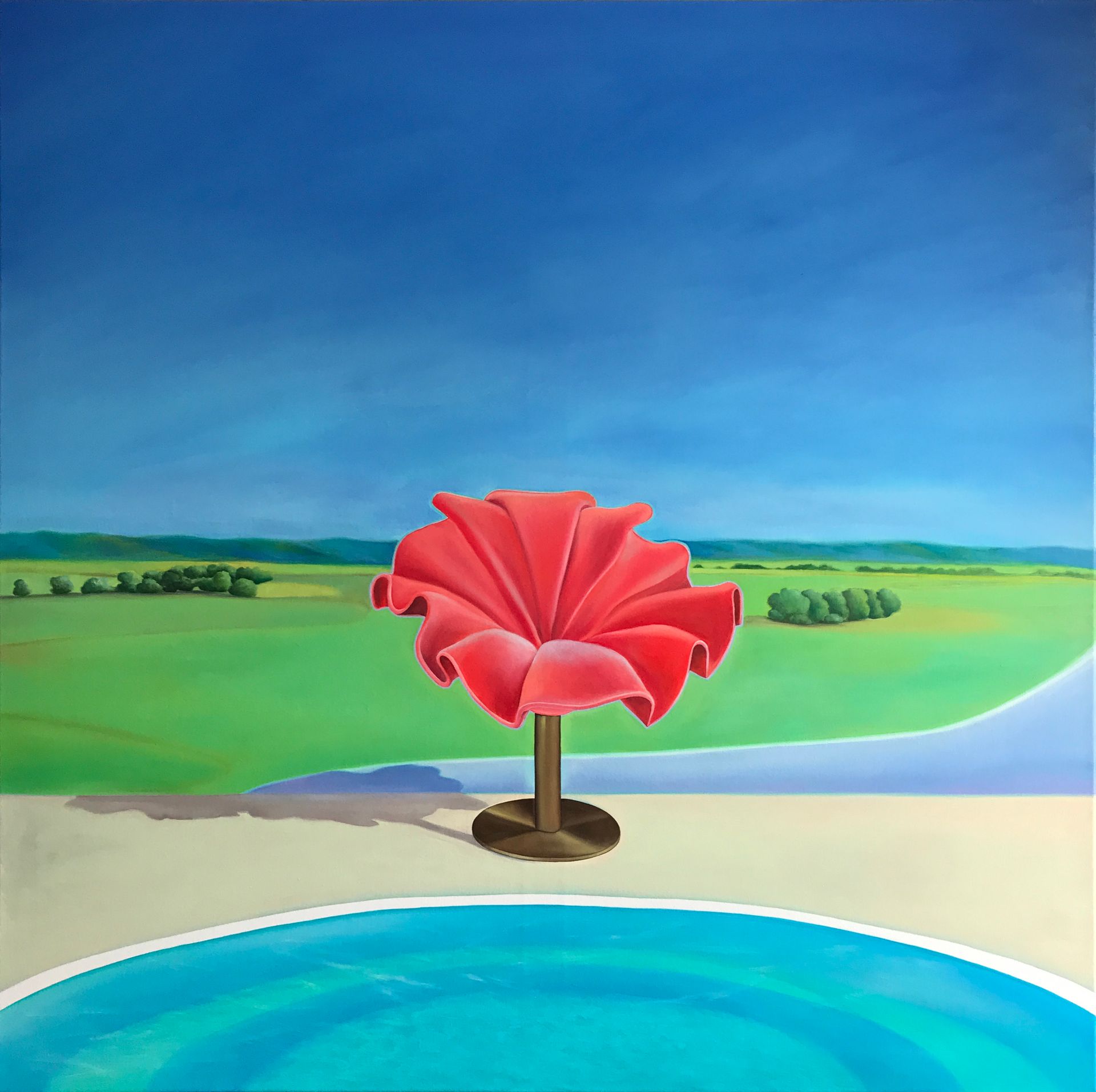 Елена Курочко (Картина, живопись - 
                  100 x 100 см) Цветочек аленький