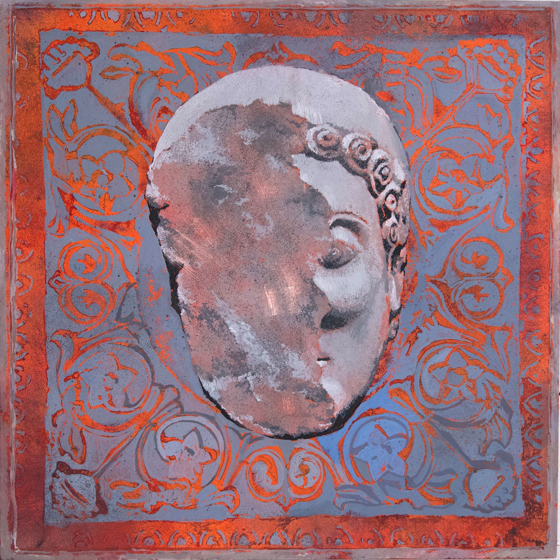Иван Андреев (Картина, живопись - 
                  50 x 50 см) Разрушенная античная маска 2