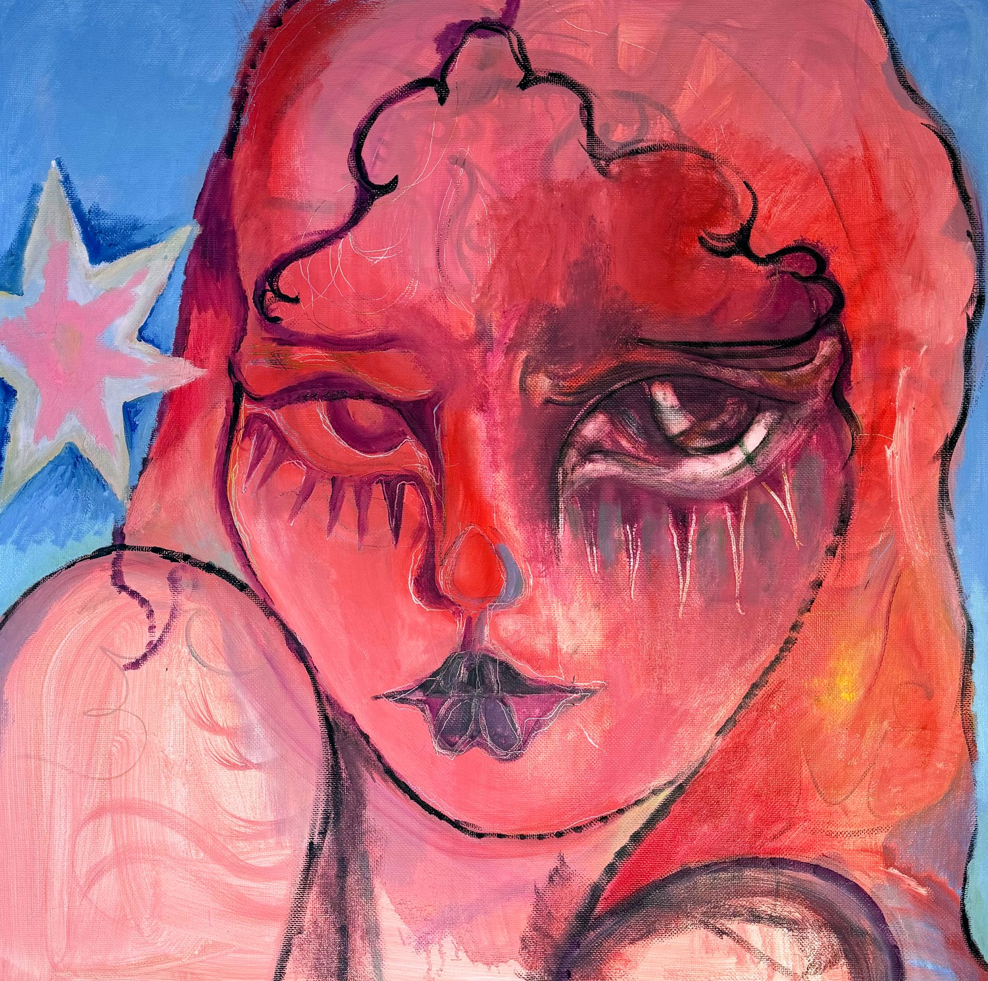 Александра Ушева (Картина, живопись - 
                  90 x 90 см) She