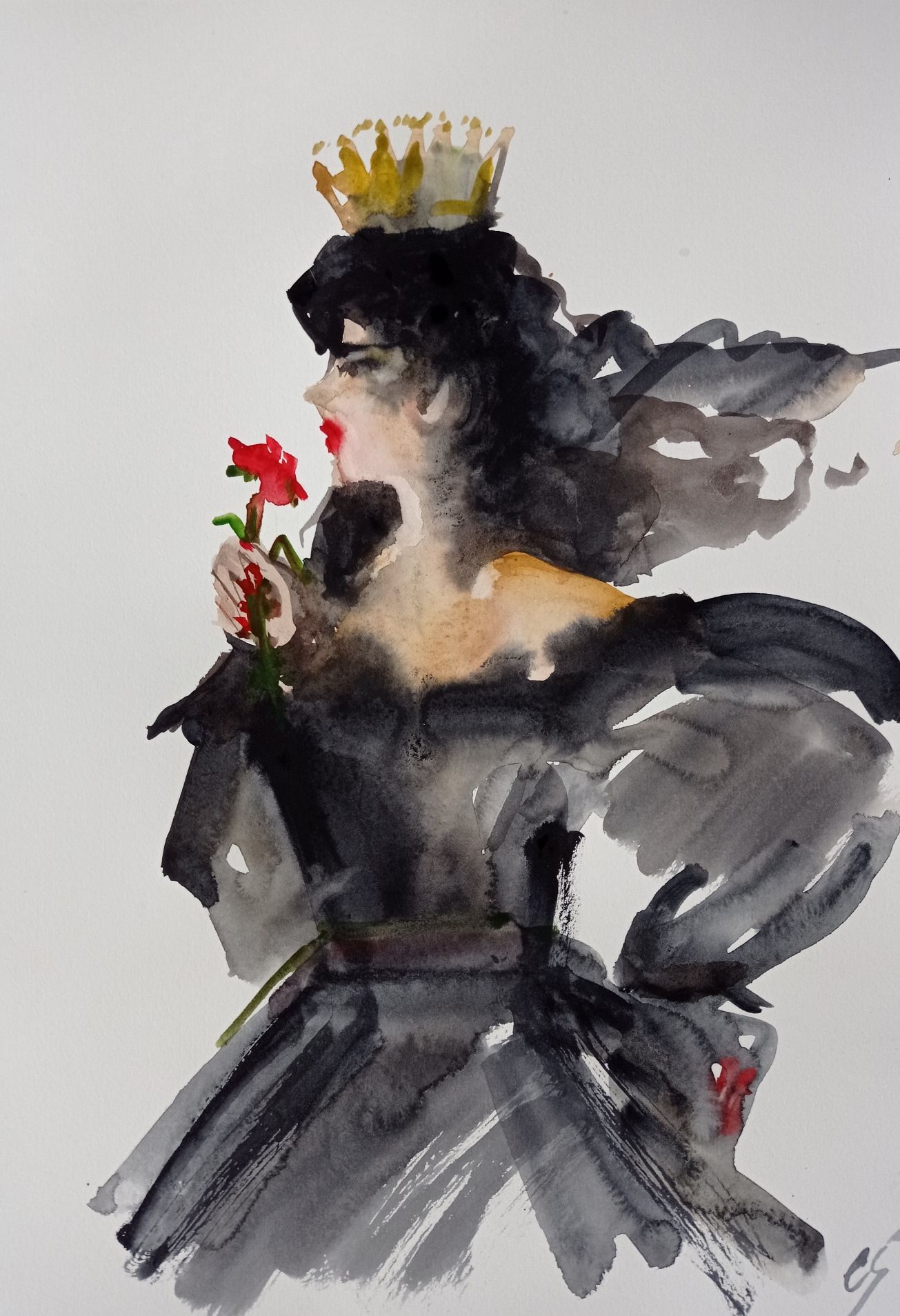 Елена Санина (Авторская графика - 
                  27 x 39 см) Роковая дама