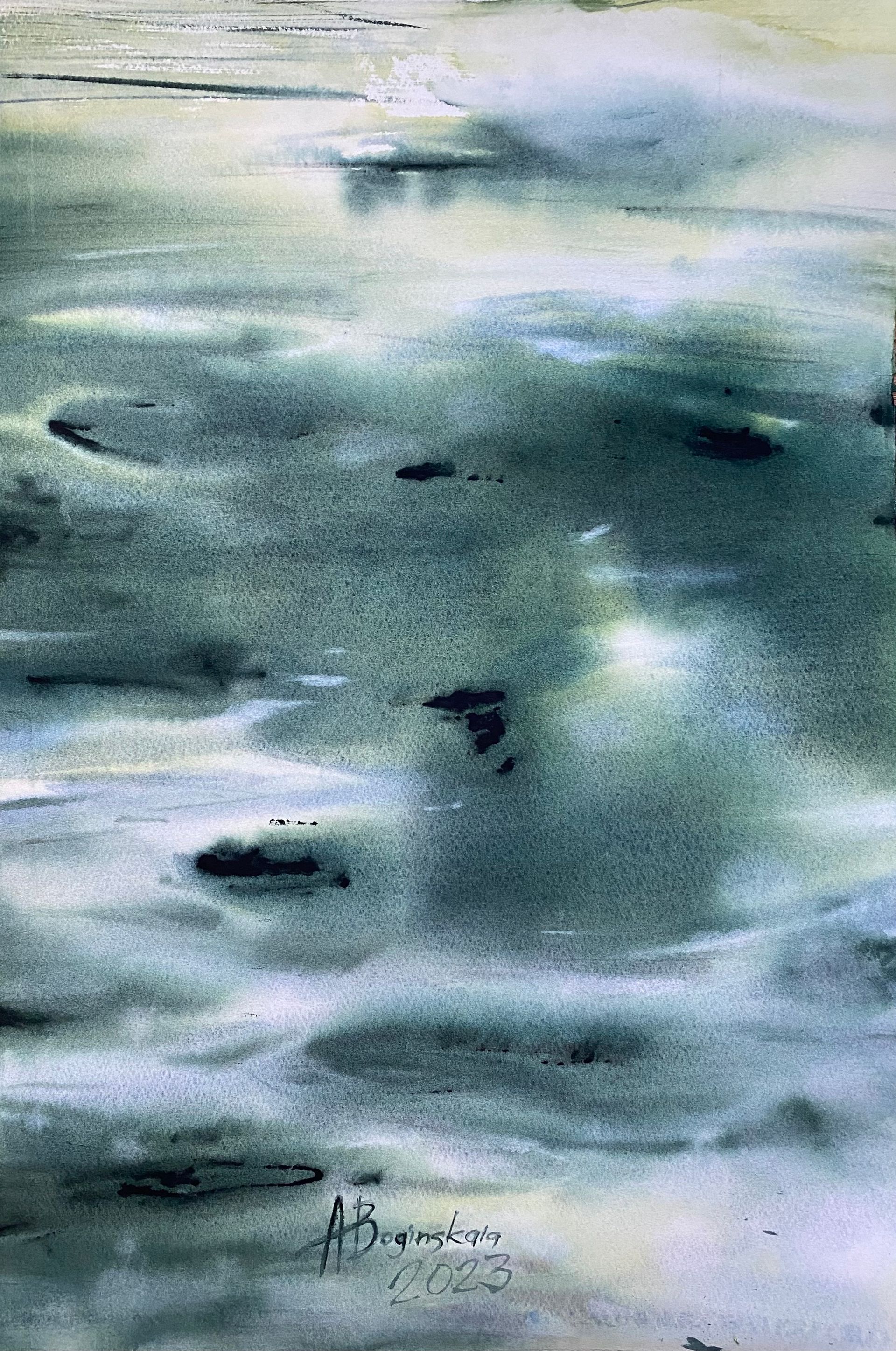 Анна Богинская (Авторская графика - 
                  37.5 x 56 см) Танец воды