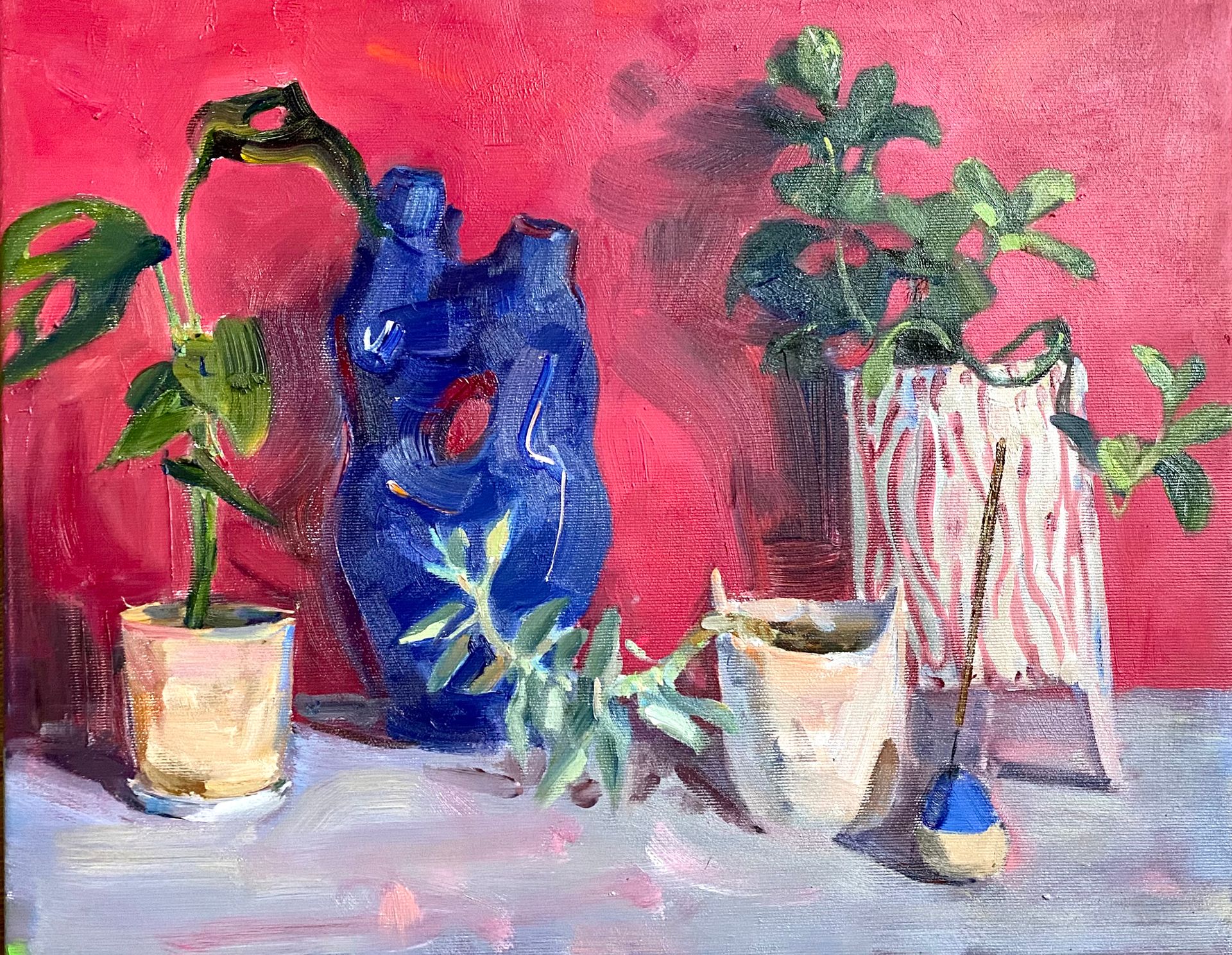 Алина Буглеева (Картина, живопись - 
                  50 x 40 см) Plants on pink