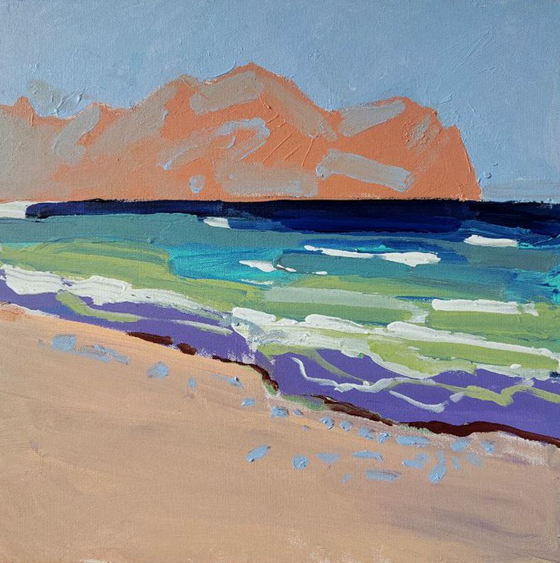 Олеся Лишаева (Картина, живопись - 
                  50 x 50 см) Минималистичный Коктебель