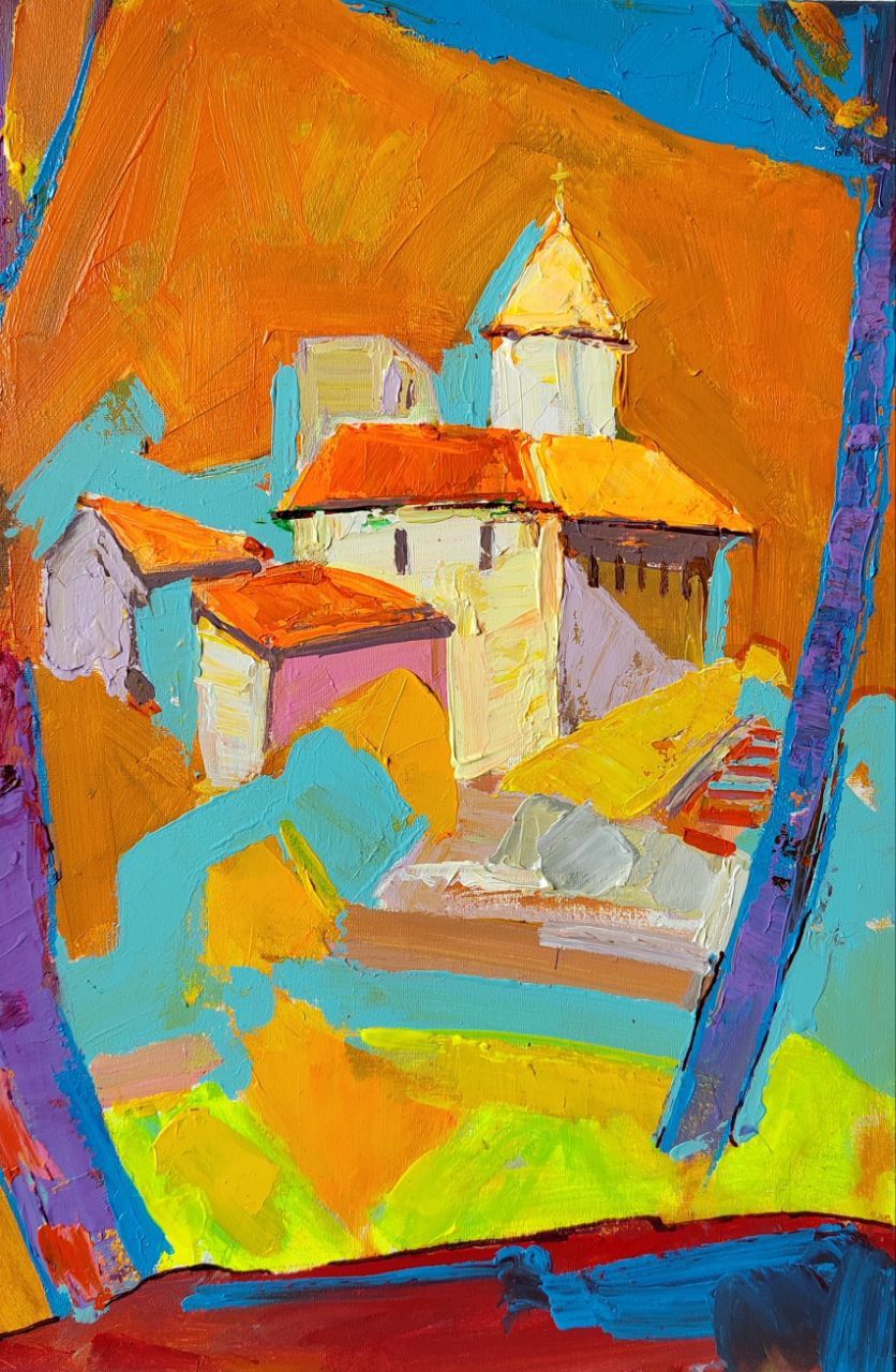 Олеся Лишаева (Картина, живопись - 
                  40 x 60 см) Армянский Монастырь Сурб-Хач
