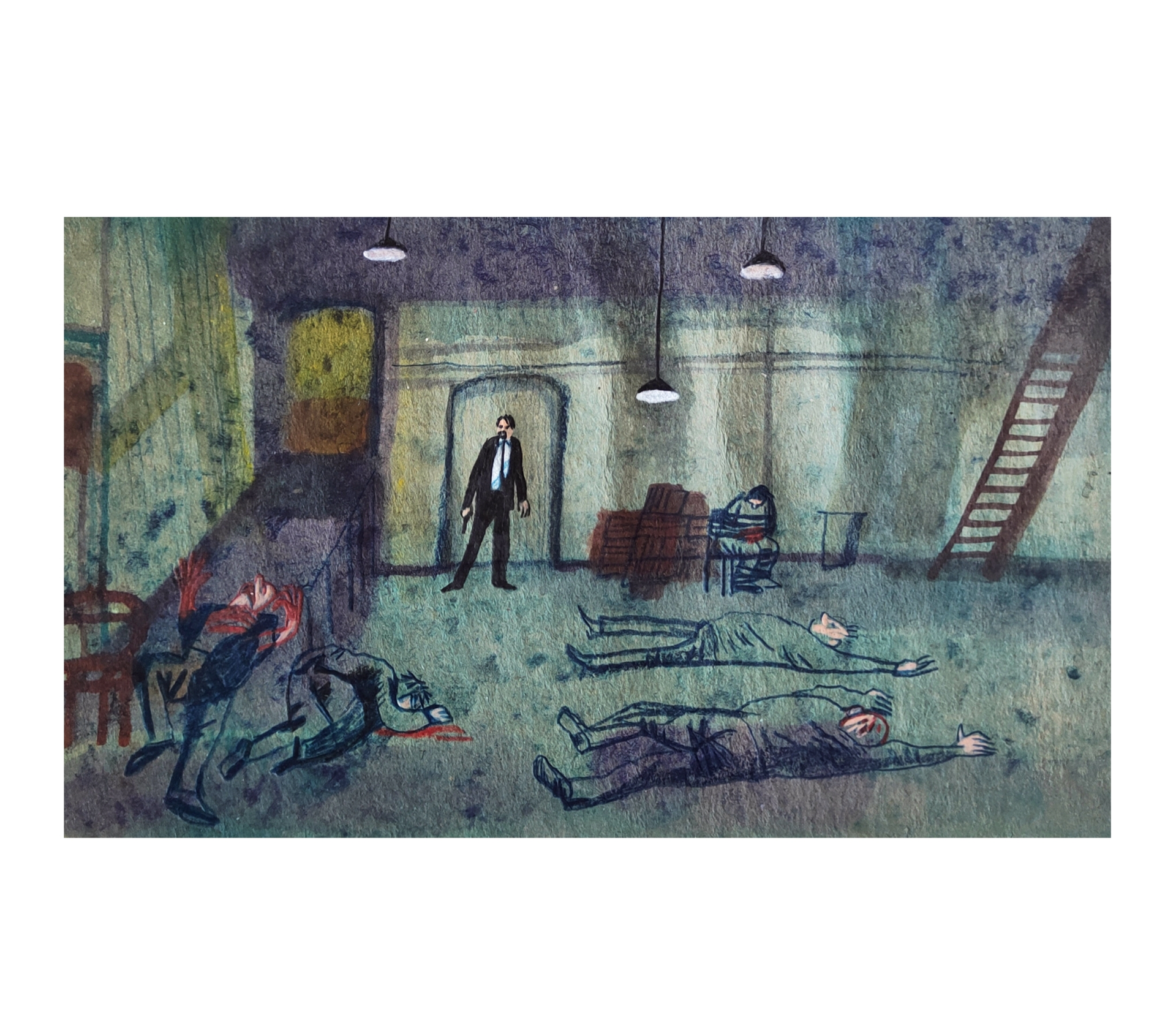 Варвара Голланд (Авторская графика - 
                  36 x 32.5 см) Бешеные псы. Финал