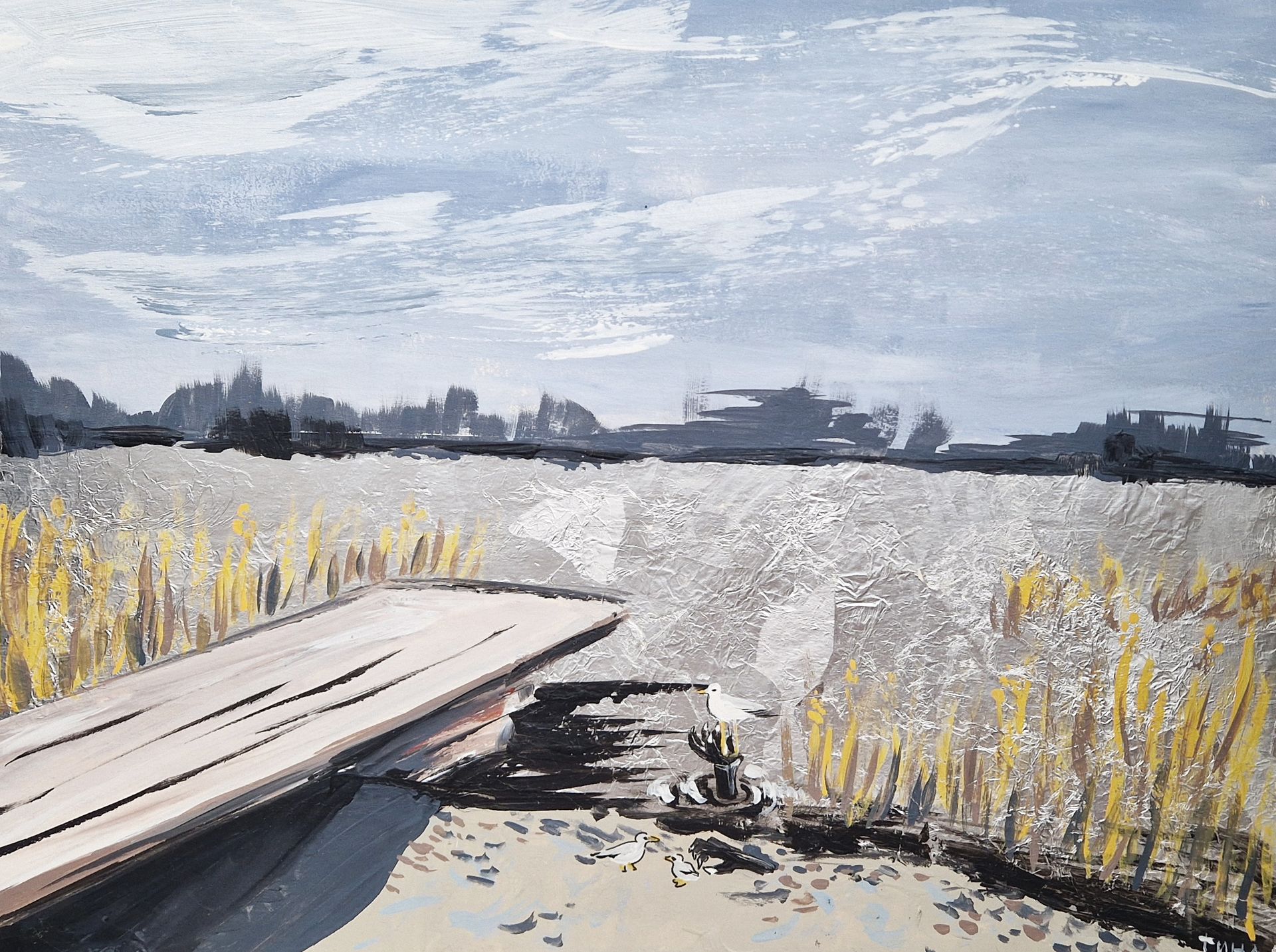 Валерия Финина (Авторская графика - 
                  40 x 30 см) Берег