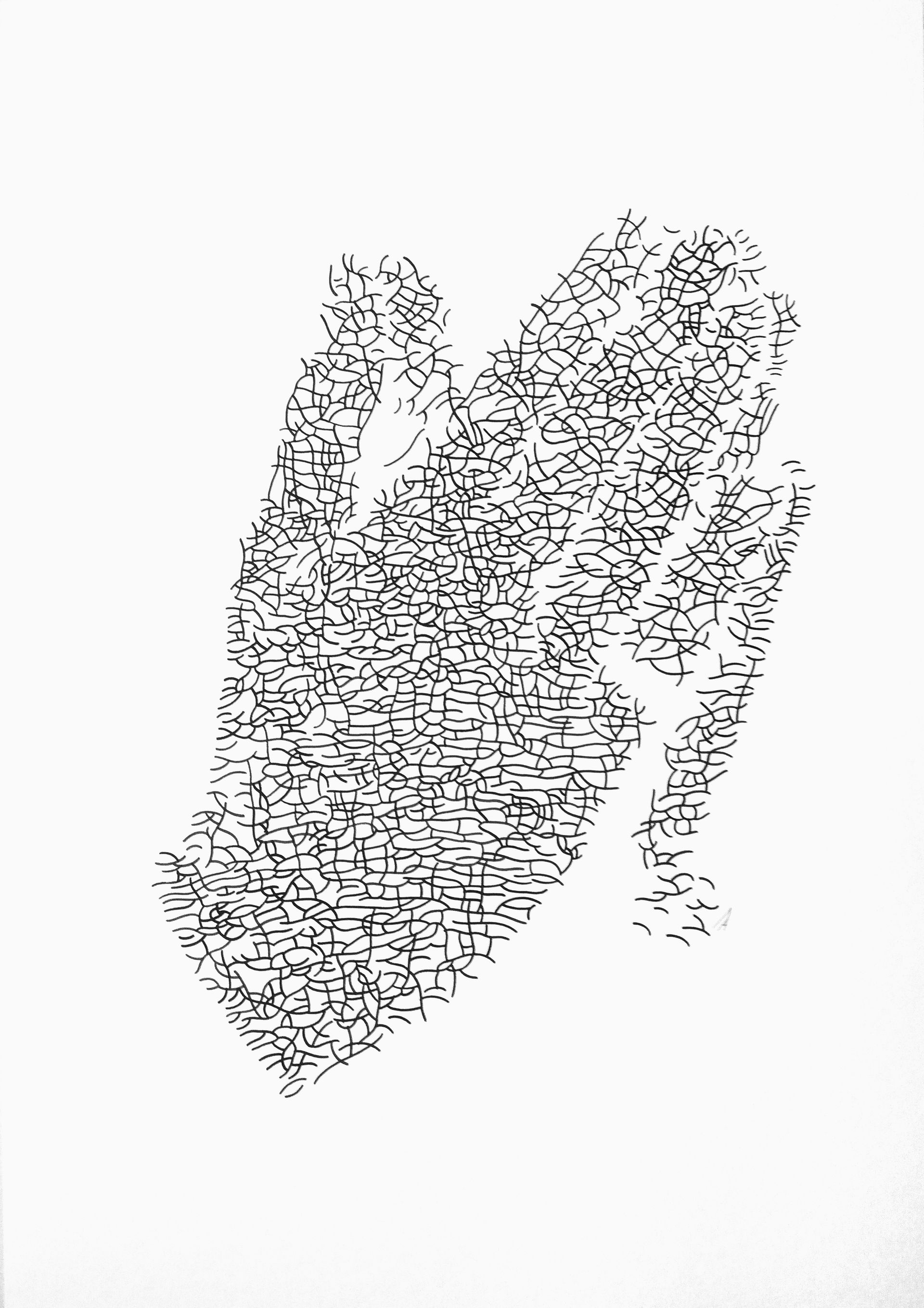Анастасия Левина (Авторская графика - 
                  50 x 70 см) Руки