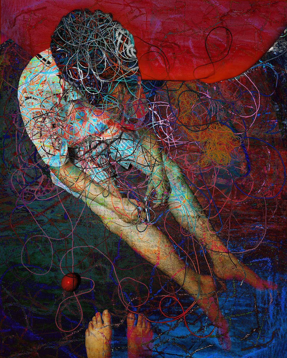 Виктория Забродина (Фотография - 
                  50 x 60 см) Мальчик с красным мячиком