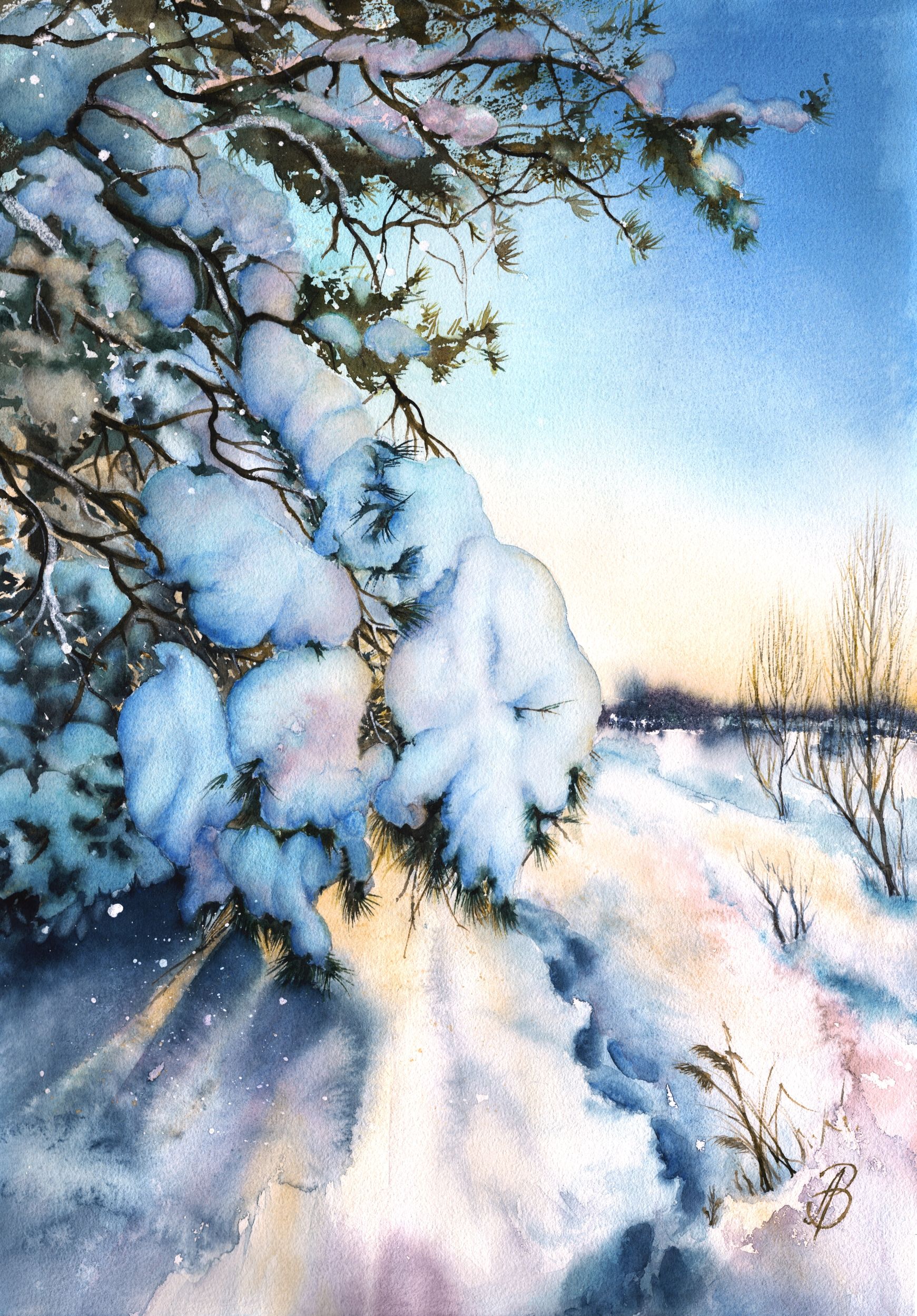 Алла Валежина (Авторская графика - 
                  38 x 56 см) За городом