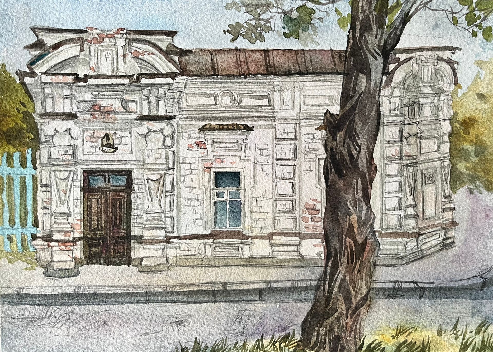 Елизавета Тарасова (Авторская графика - 
                  26.5 x 19 см) Дом Шимановского в Таганроге