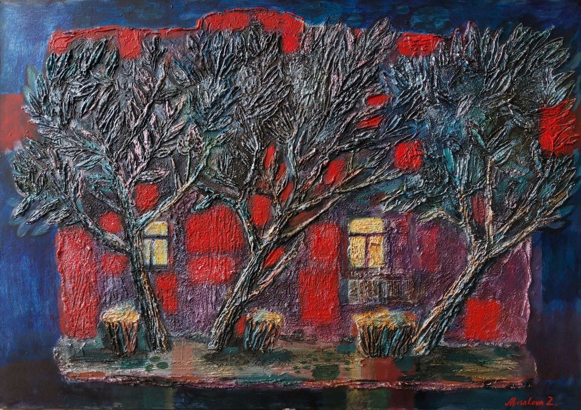 Зарина Абисалова (Картина, живопись - 
                  100 x 70 см) Вечер