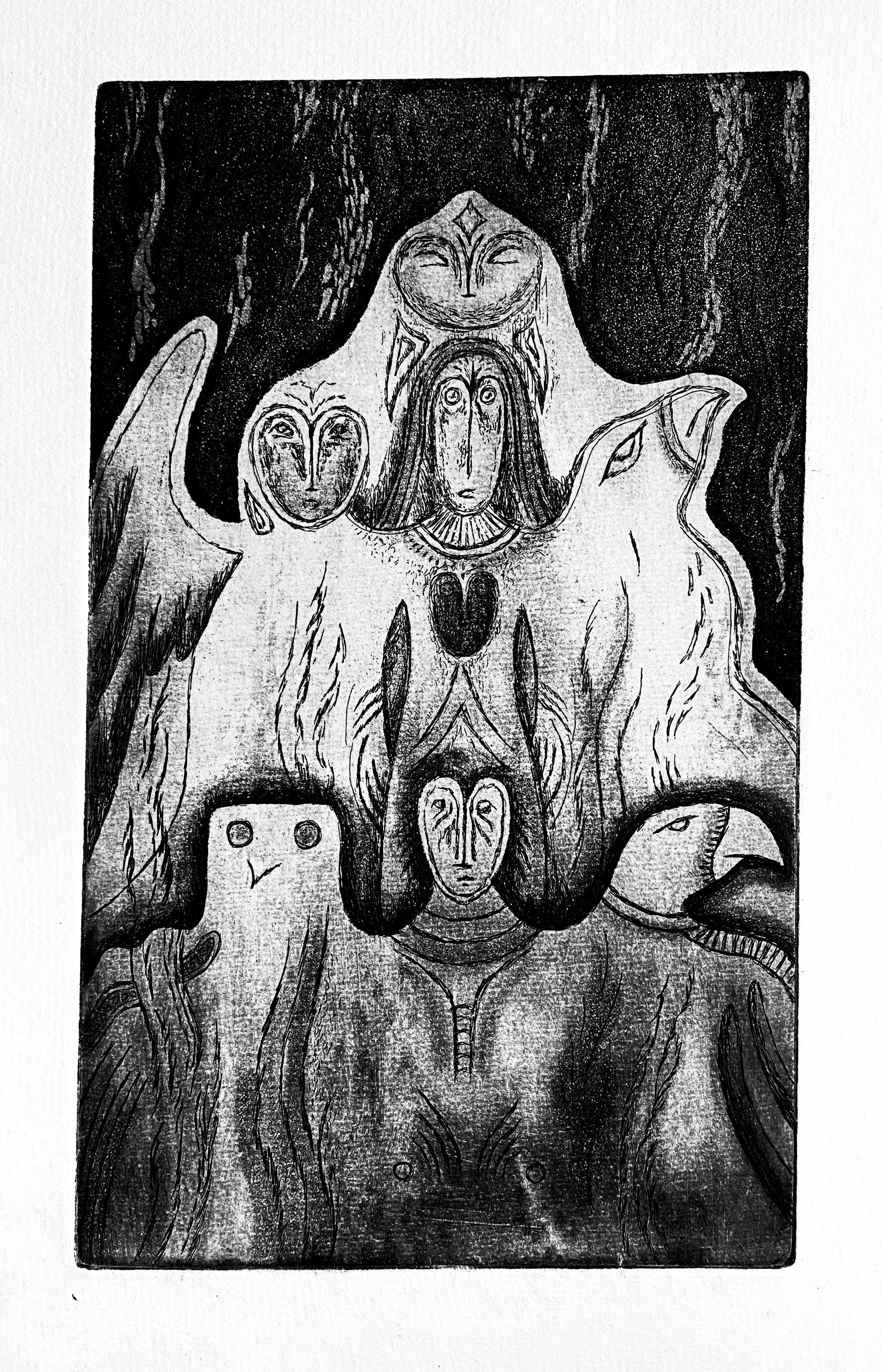 Полина Волкоморова (Графика печатная - 
                  32 x 42 см) Обереги Чудь 3