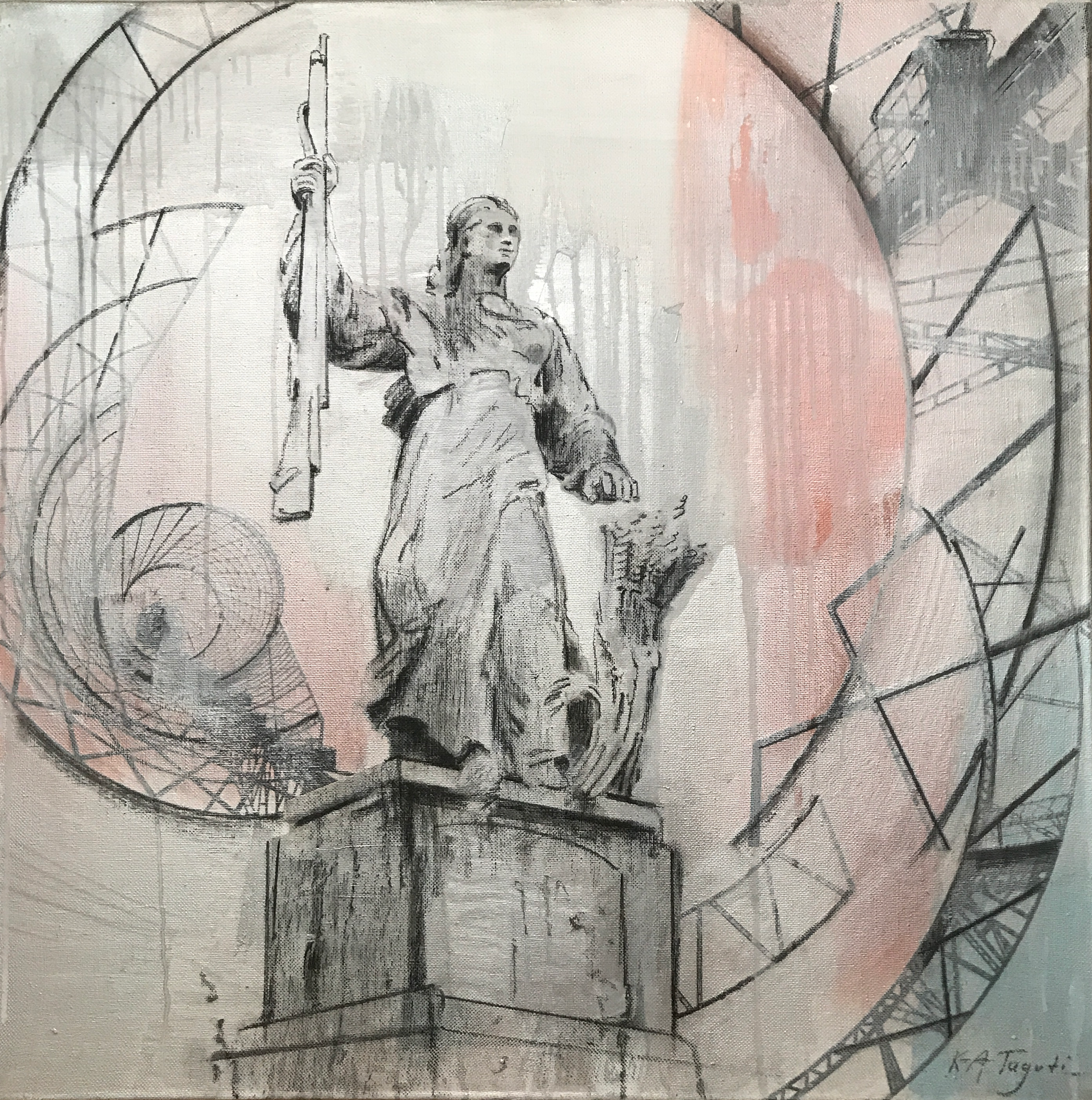 Катя-Анна Тагути (Картина, живопись - 
                  80 x 80 см) Колхозница