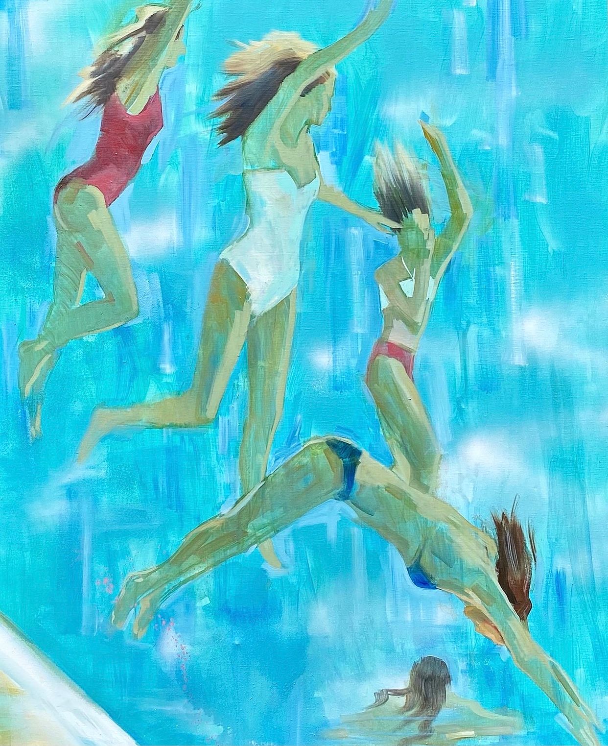 Маргарита Баранова (Картина, живопись - 
                  70 x 100 см) Прыжок в море