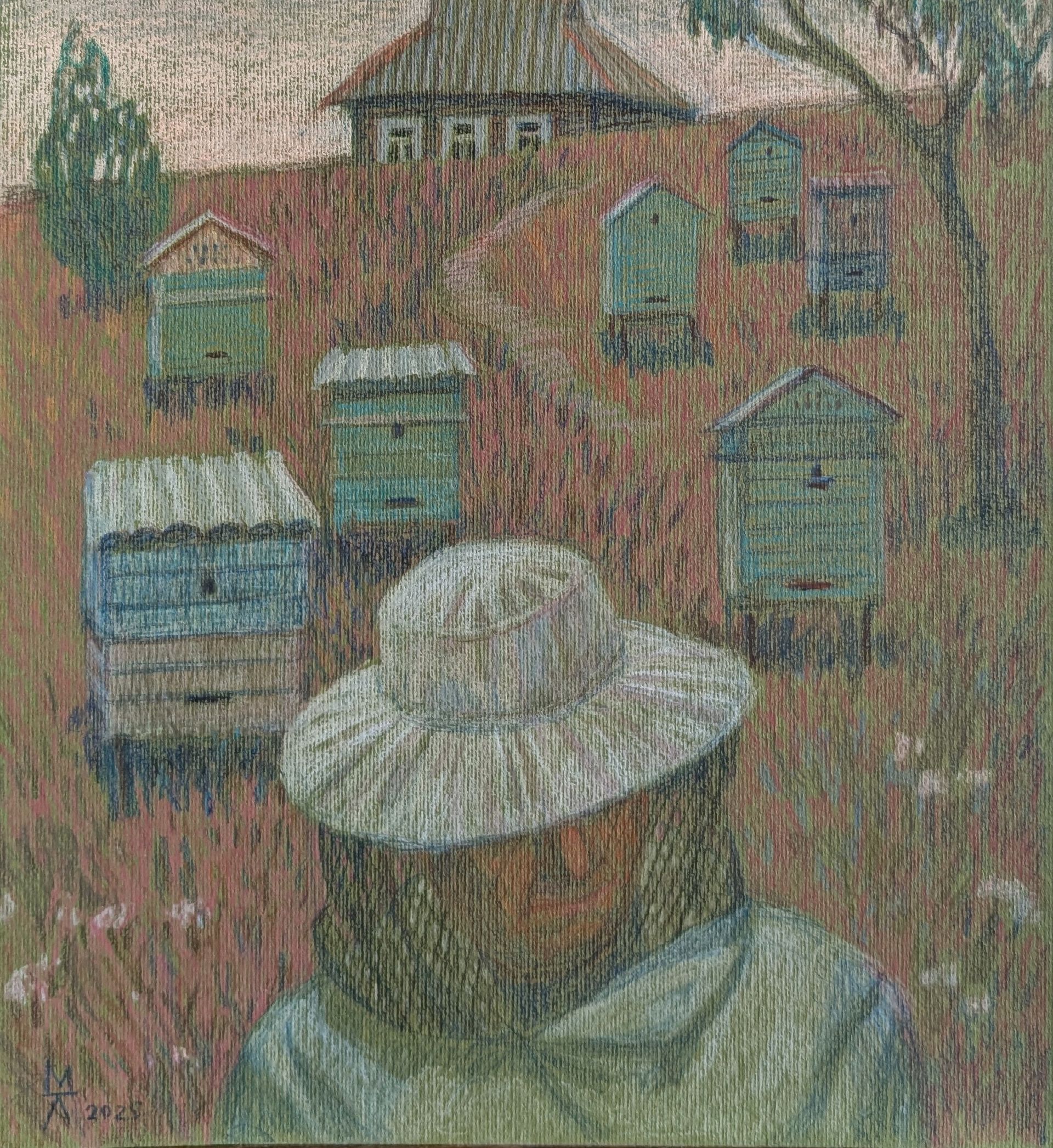 Екатерина Маланьина (Авторская графика - 
                  29 x 32 см) Пчеловейник