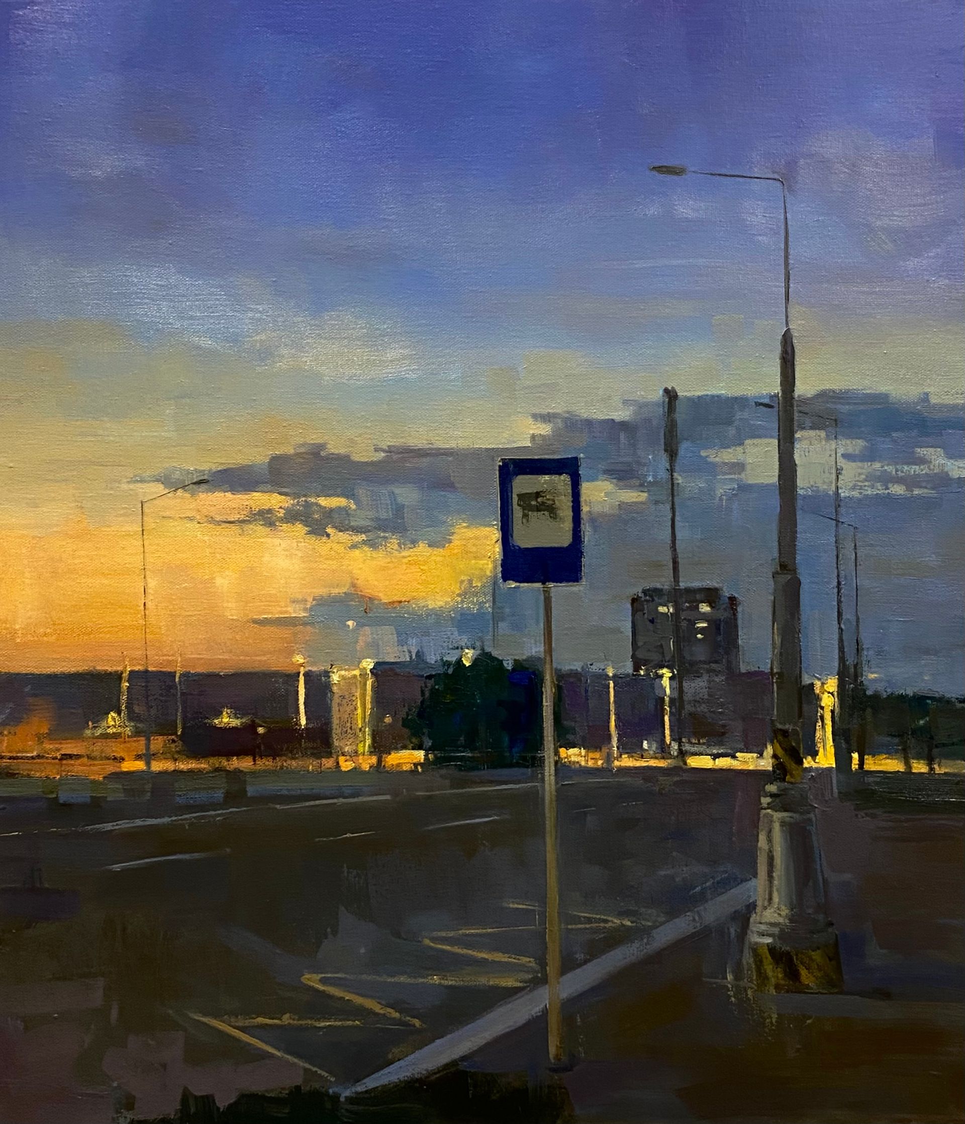 Вячеслав Кривцов (Картина, живопись - 
                  60 x 70 см) Вечерние огни