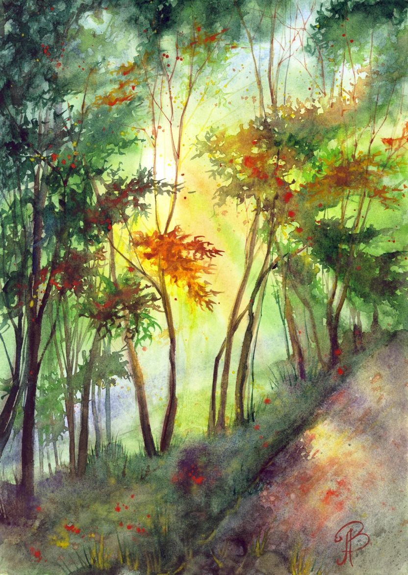 Алла Валежина (Авторская графика - 
                  30 x 42 см) Ранняя осень
