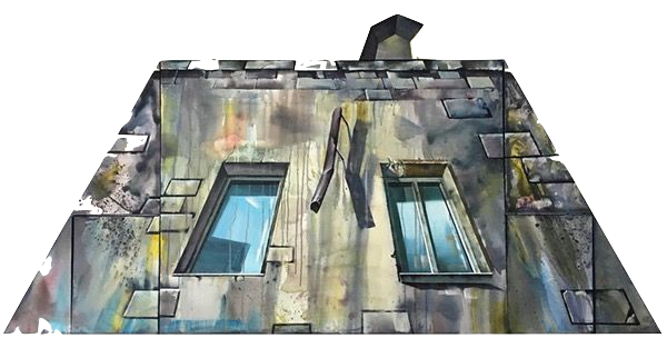 Динара Хёртнагль (Картина, живопись - 
                  200 x 100 см) Дом в перспективе