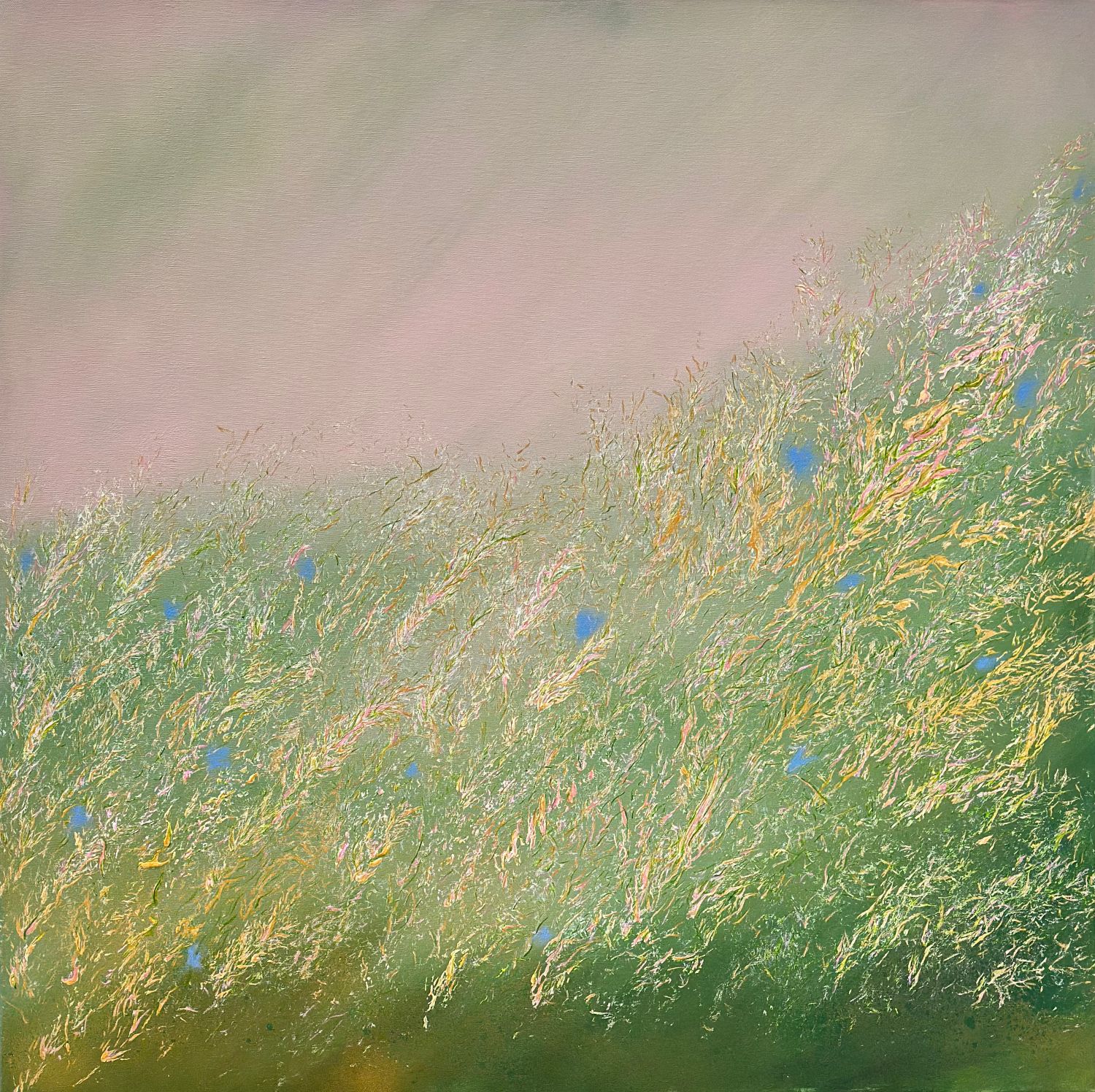 Елена Кашицына (Картина, живопись - 
                  100 x 100 см) Трава у дома 2