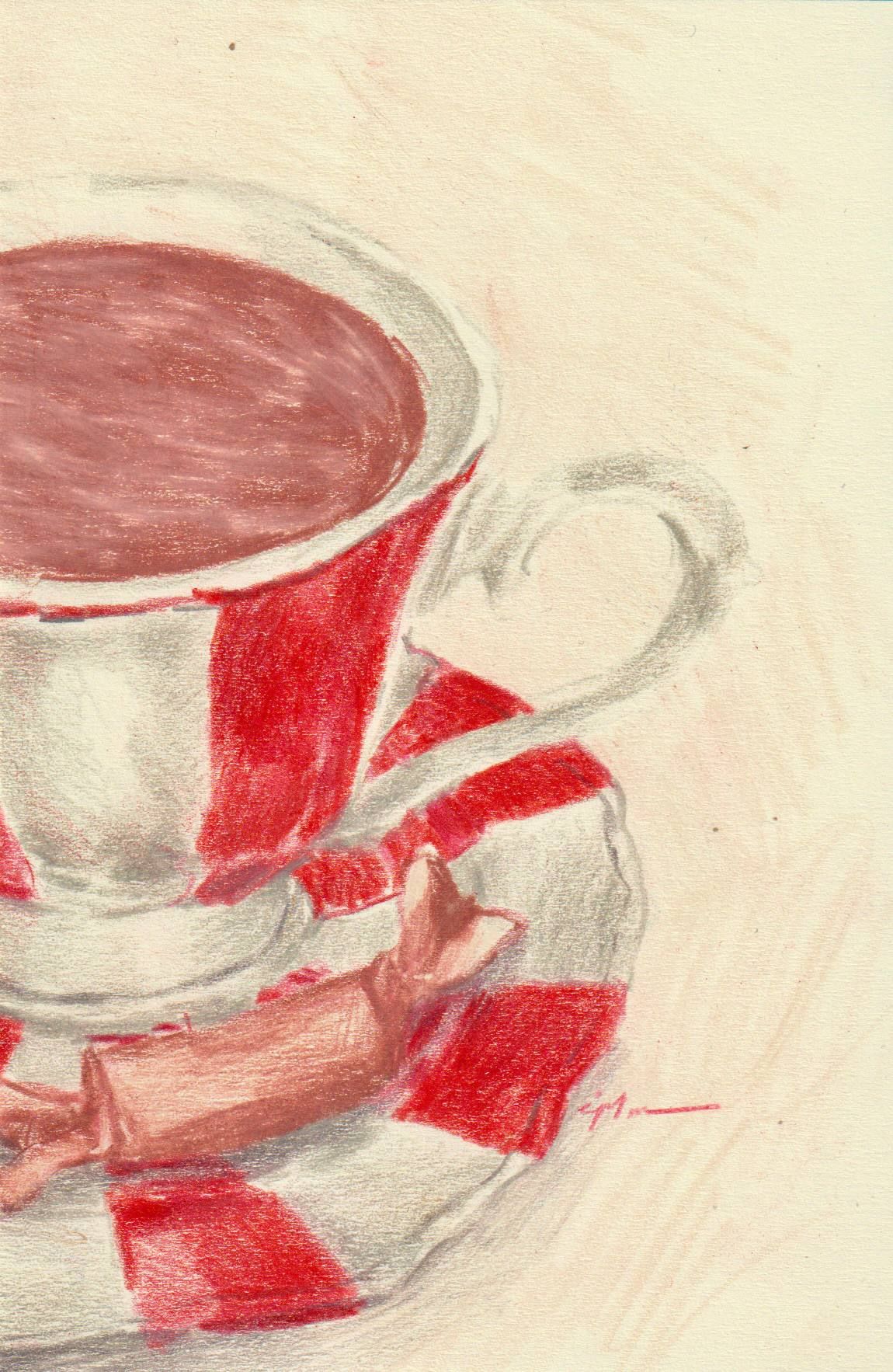 Виктория Зарецкая (embrassé par la muse) (Авторская графика - 
                  10 x 15 см) Какао