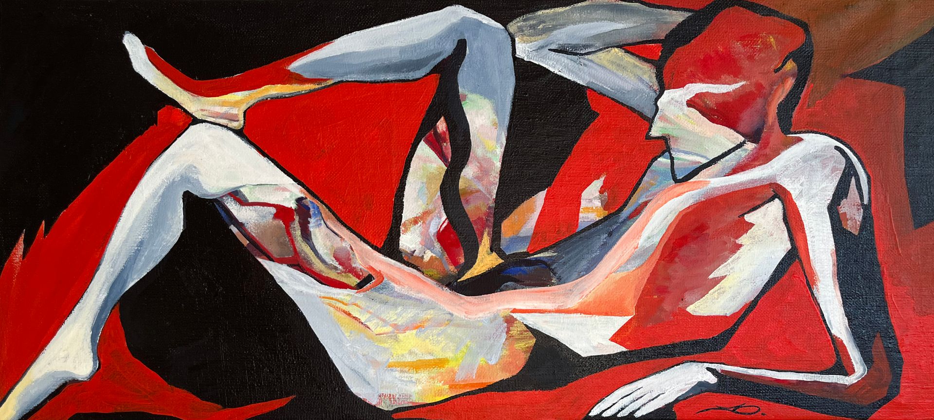 Валерий Вачегин (Картина, живопись - 
                  82 x 37 см) Лежащий