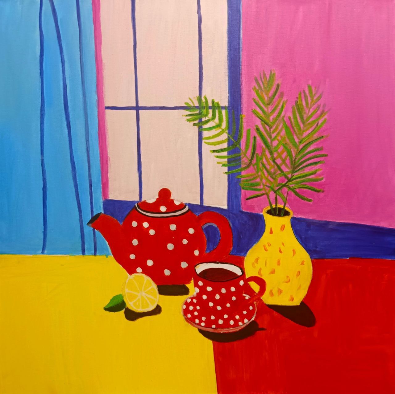 Ольга Чужакова (Картина, живопись - 
                  60 x 60 см) Чай с лимоном