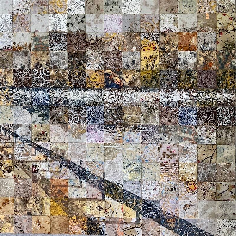 Юлия Ким (Коллаж / ассамбляж - 
                  130 x 130 см) Покой вечного движения