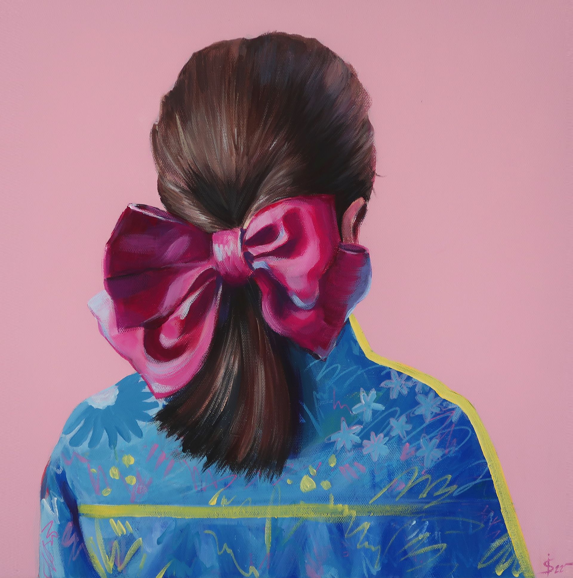 Светлана Искоских (Картина, живопись - 
                  40 x 40 см) Молчание. Девушка и цветы
