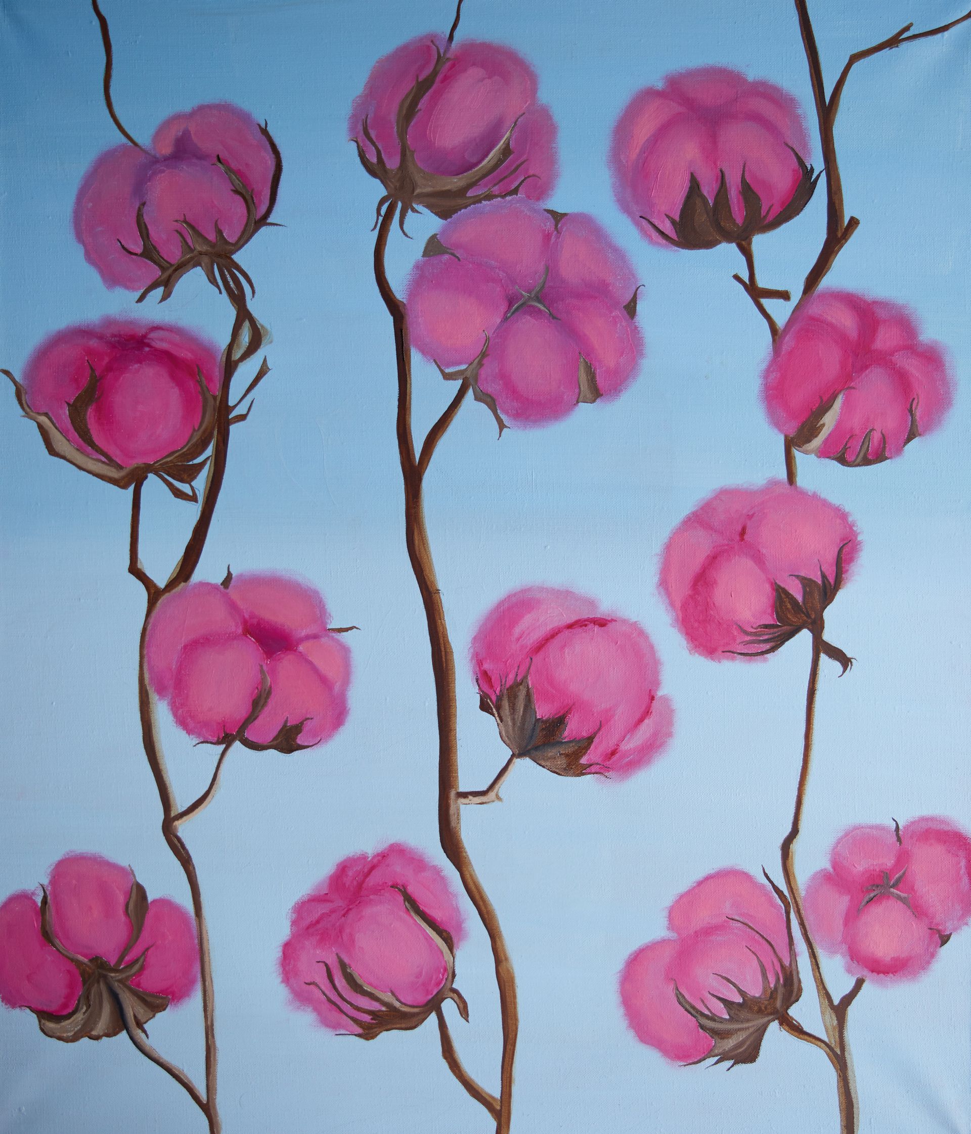 Нина Григель (Картина, живопись - 
                  60 x 70 см) Розовый хлопок