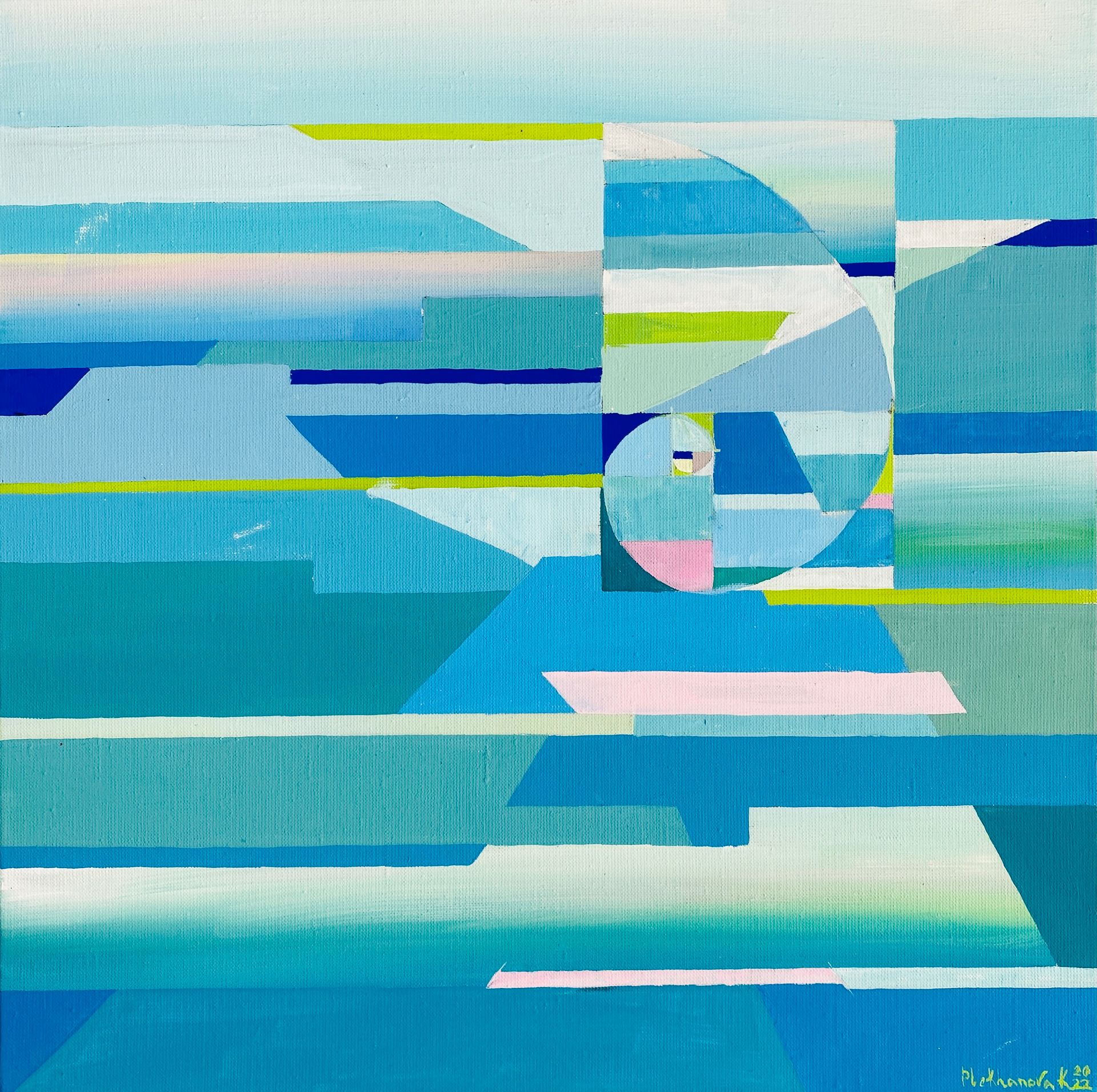 Катерина Плеханова (Картина, живопись - 
                  50 x 50 см) Фргагмент моря №2