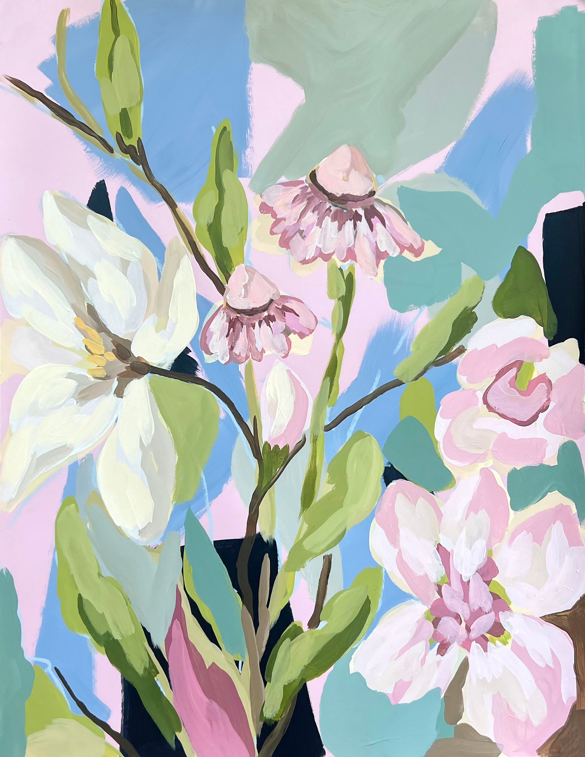 Ольга Змиевец (Авторская графика - 
                  40 x 60 см) Abstract flowers 10