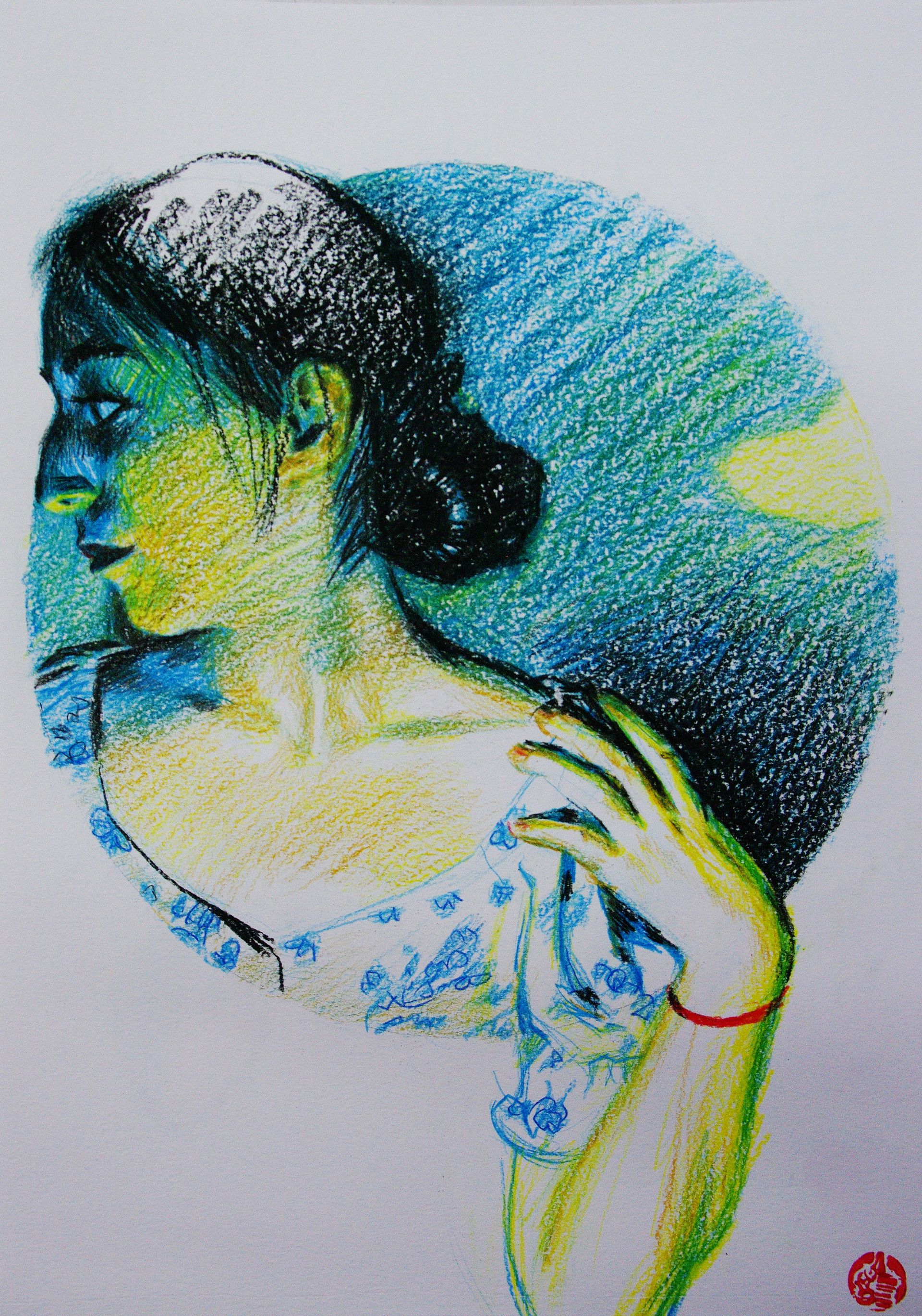 Алан Хатагты (Авторская графика - 
                  29 x 42 см) Аллегорическое тондо