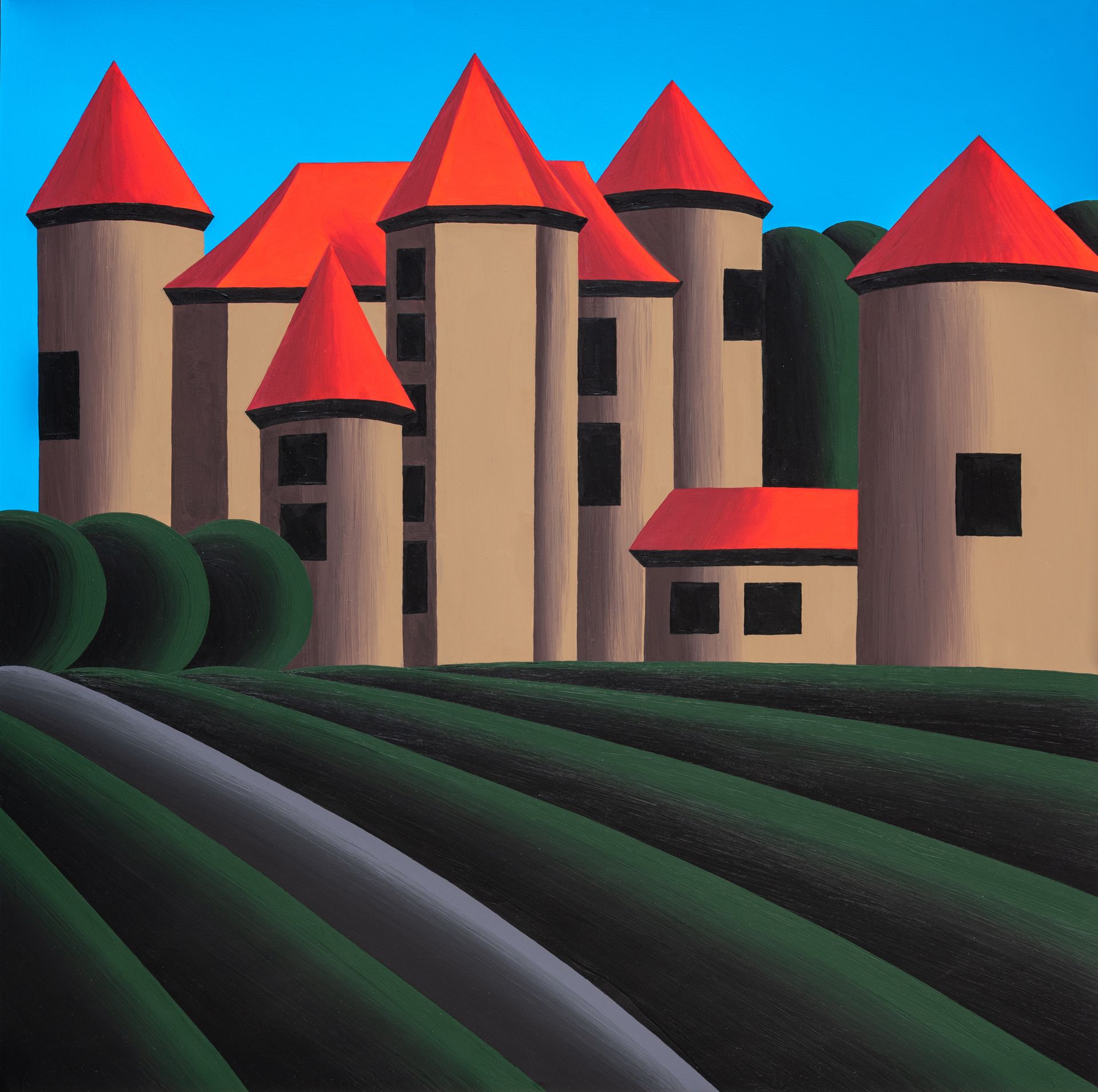 Олег Хвостов (Авторская графика - 
                  50 x 50 см) Замок