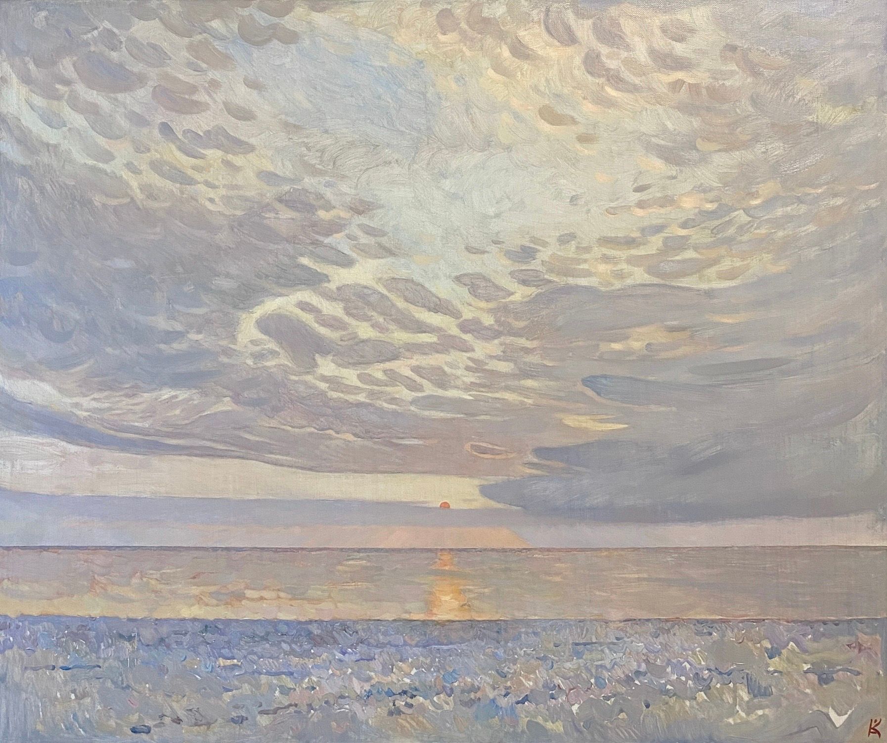 Алексей Кротов (Картина, живопись - 
                  120 x 100 см) Небо над Янтарным пляжем. Закат