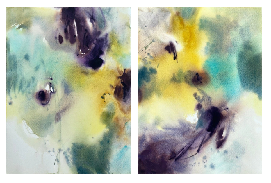 Анна Богинская (Авторская графика - 
                  56 x 38 см) Диптих "Look up"