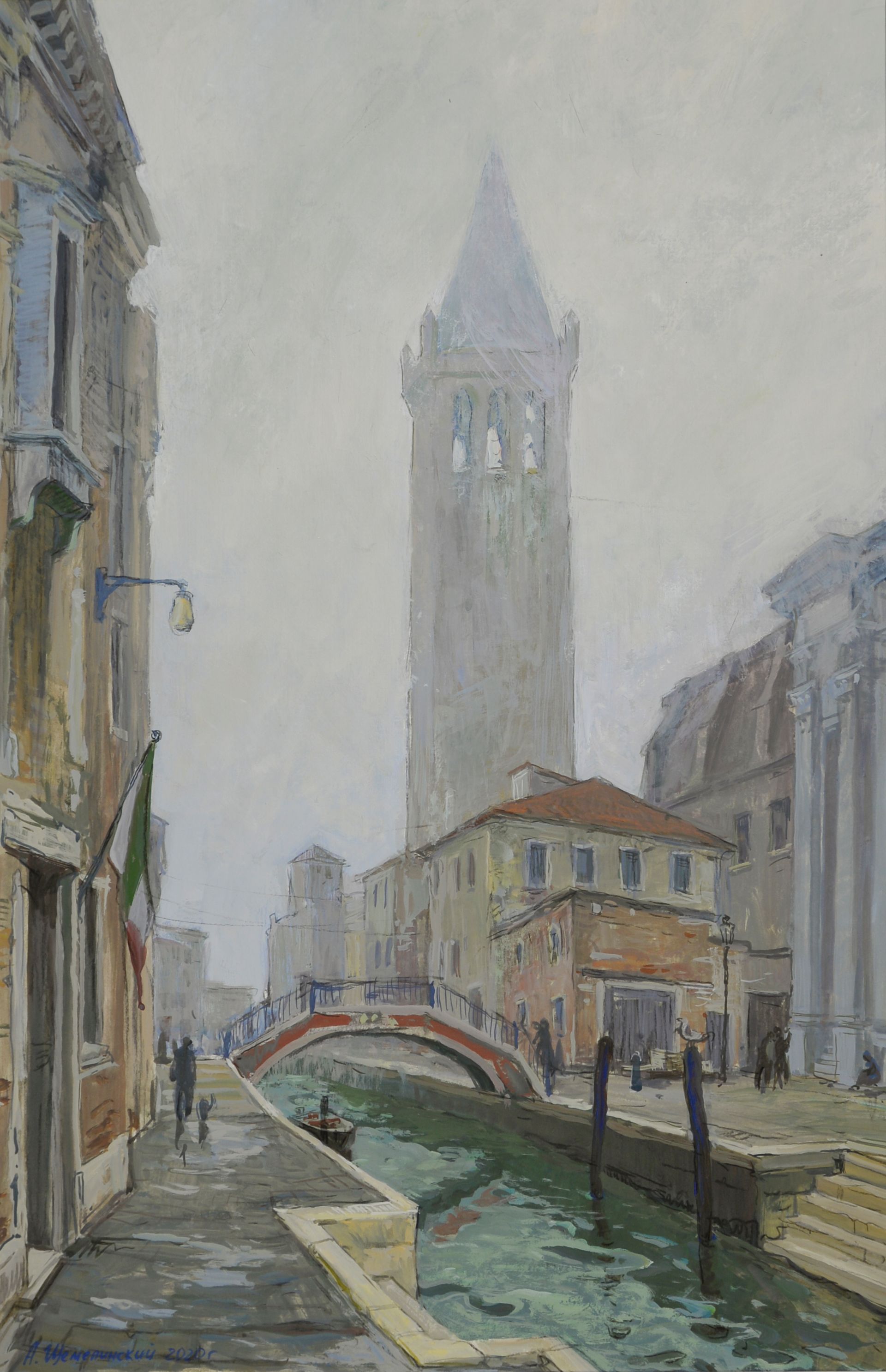 Алексей Щемелинский (Картина, живопись - 
                  71.5 x 89.5 см) туманный день в Венеции