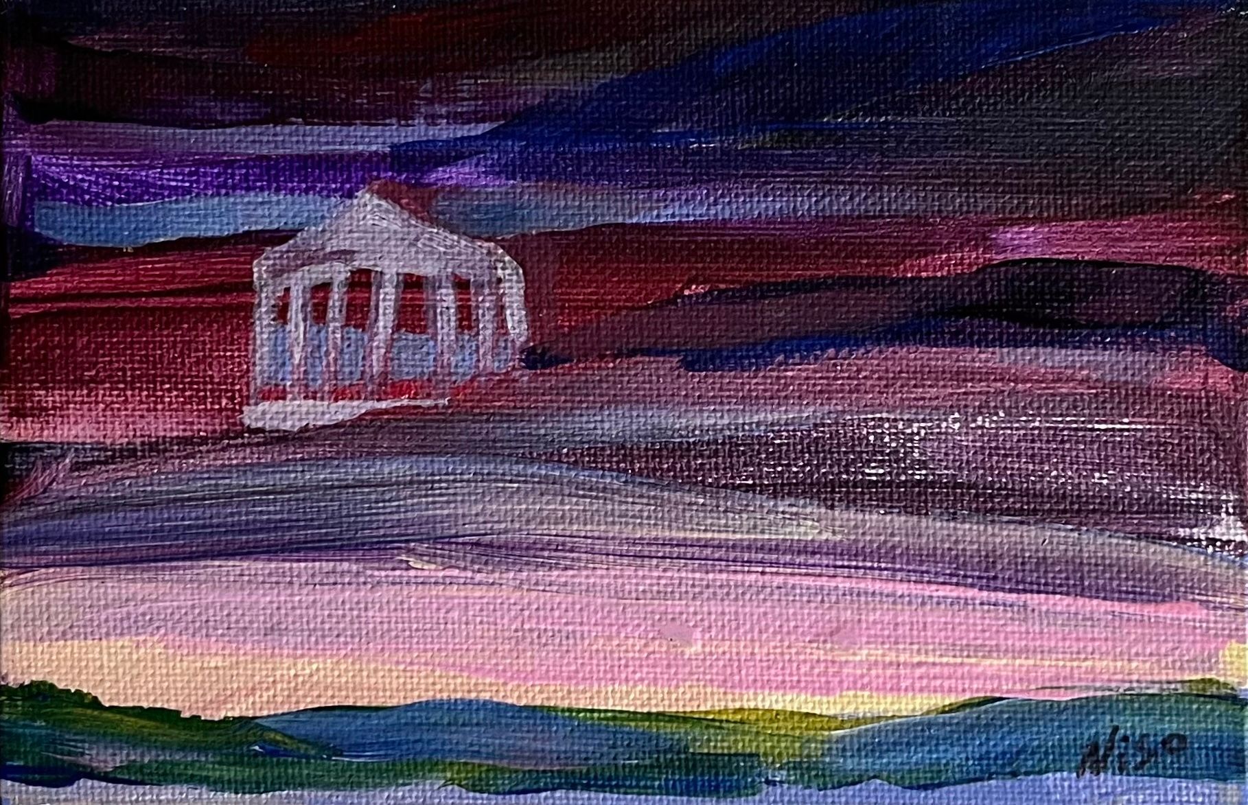 Нисо Атаханова (Авторская графика - 
                  27 x 23 см) Беседка