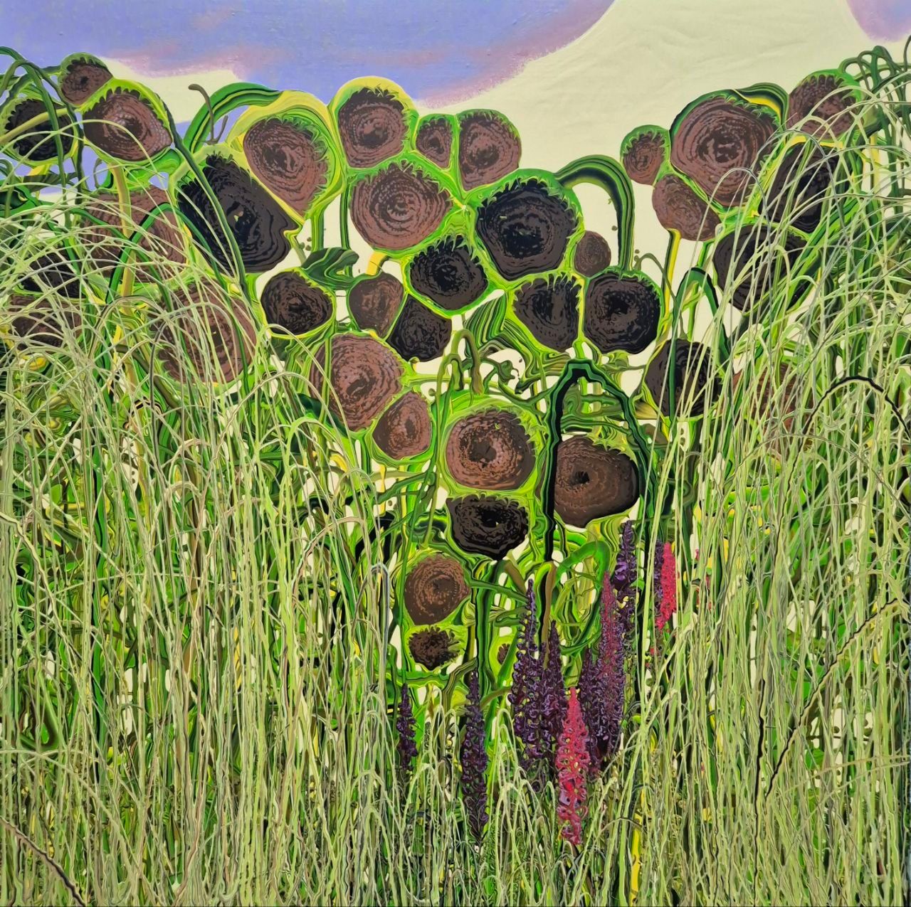 Максим Моргунов (Картина, живопись - 
                  160 x 160 см) Подсолнухи