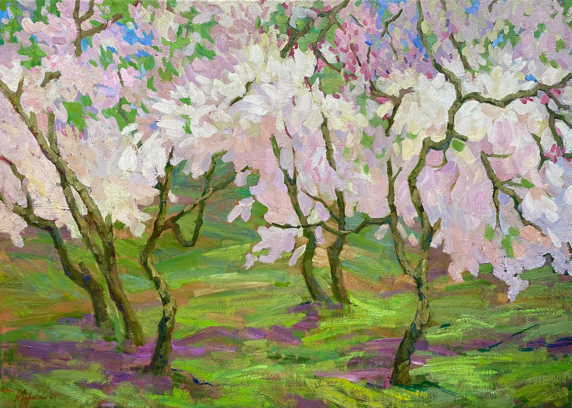 Наталья Журавлева (Картина, живопись - 
                  97 x 70 см) Весна. Апрель