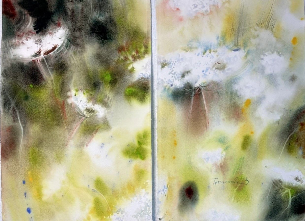 Юлия Третьякова (Авторская графика - 
                  94 x 66.5 см) Травы