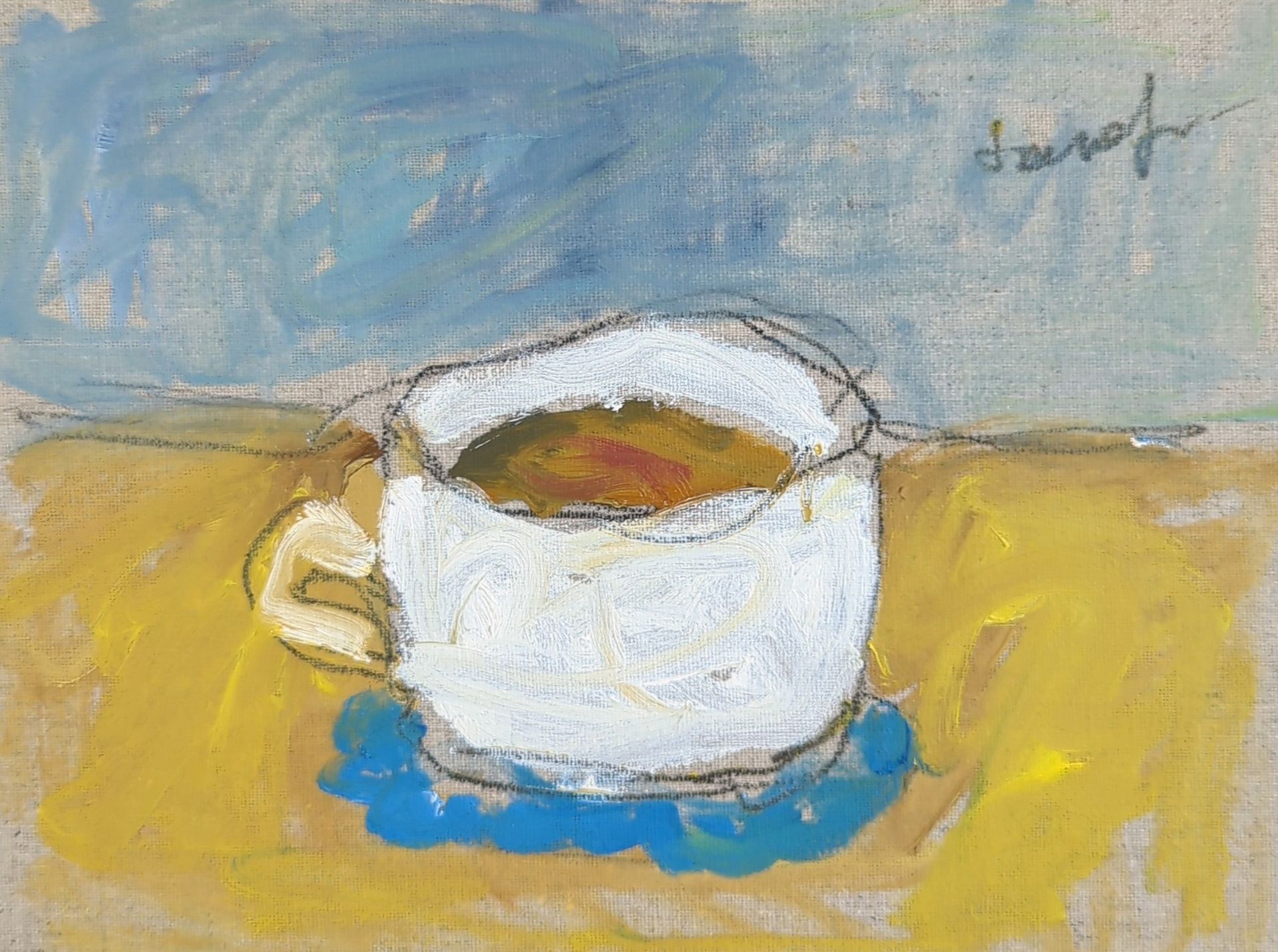 Анастасия Таюрская (Авторская графика - 
                  24 x 18 см) Утро и кофе № 5