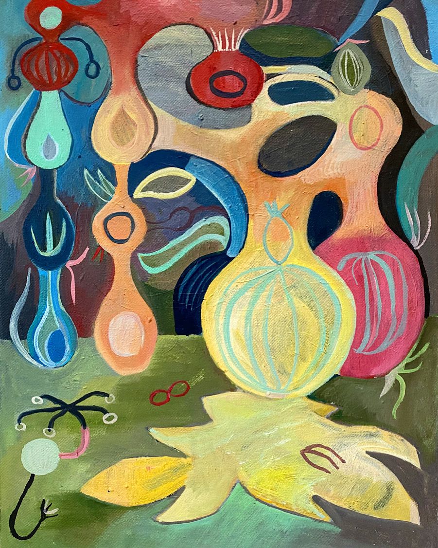 Екатерина Уварова (Картина, живопись - 
                  35 x 45 см) Вселенная тайных знаков или живое пространство леса