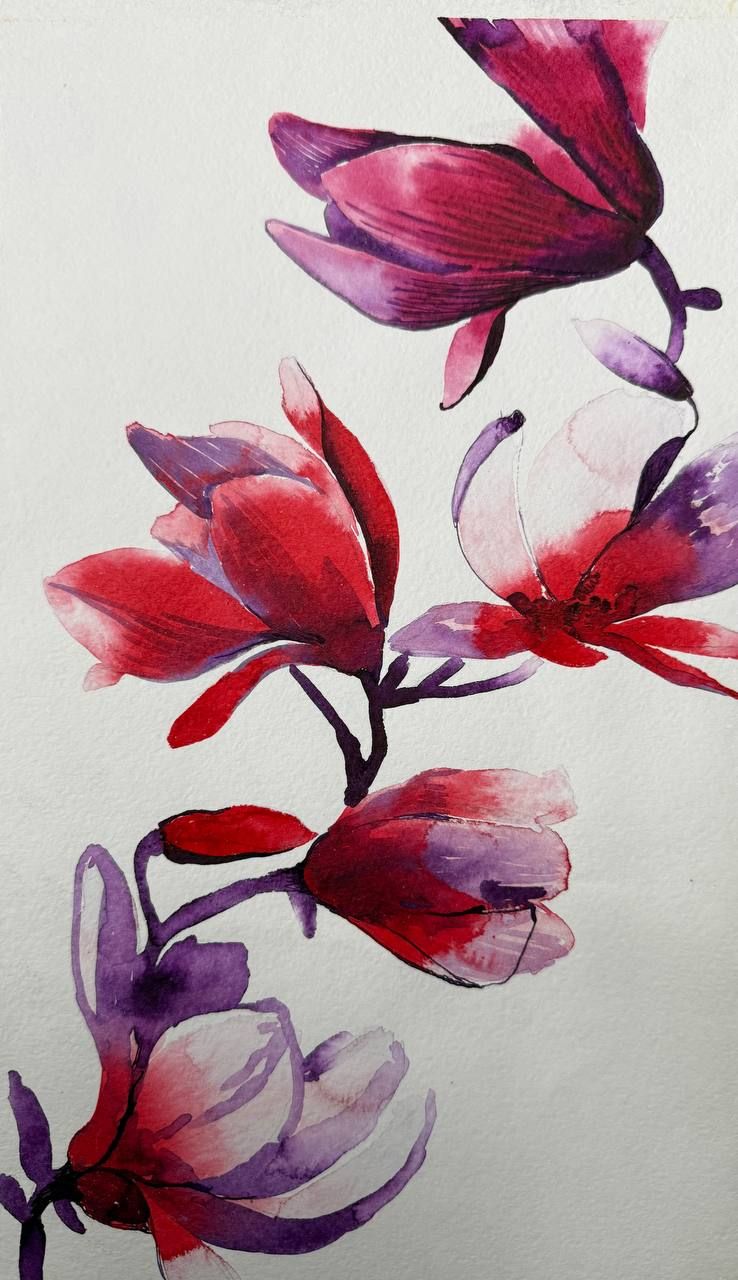 Алена Сокольникова (Авторская графика - 
                  17 x 30.5 см) Цветы