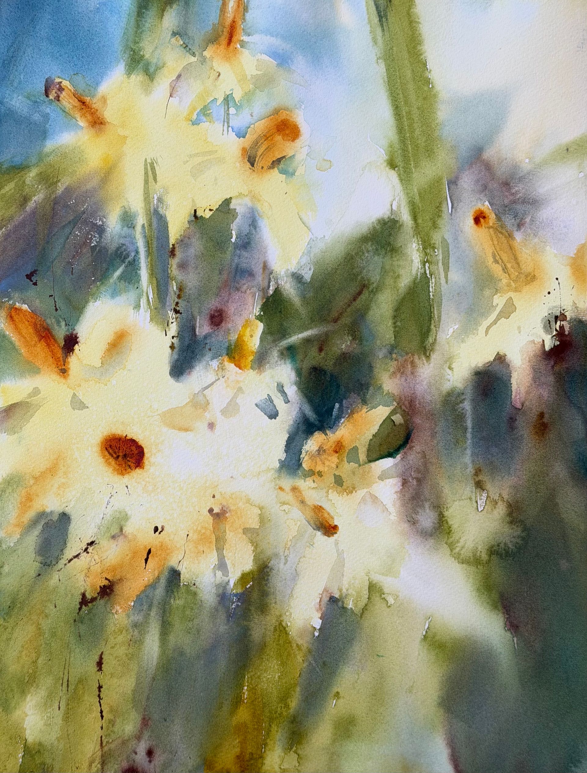 Анна Богинская (Авторская графика - 
                  30 x 40 см) Солнечный букет
